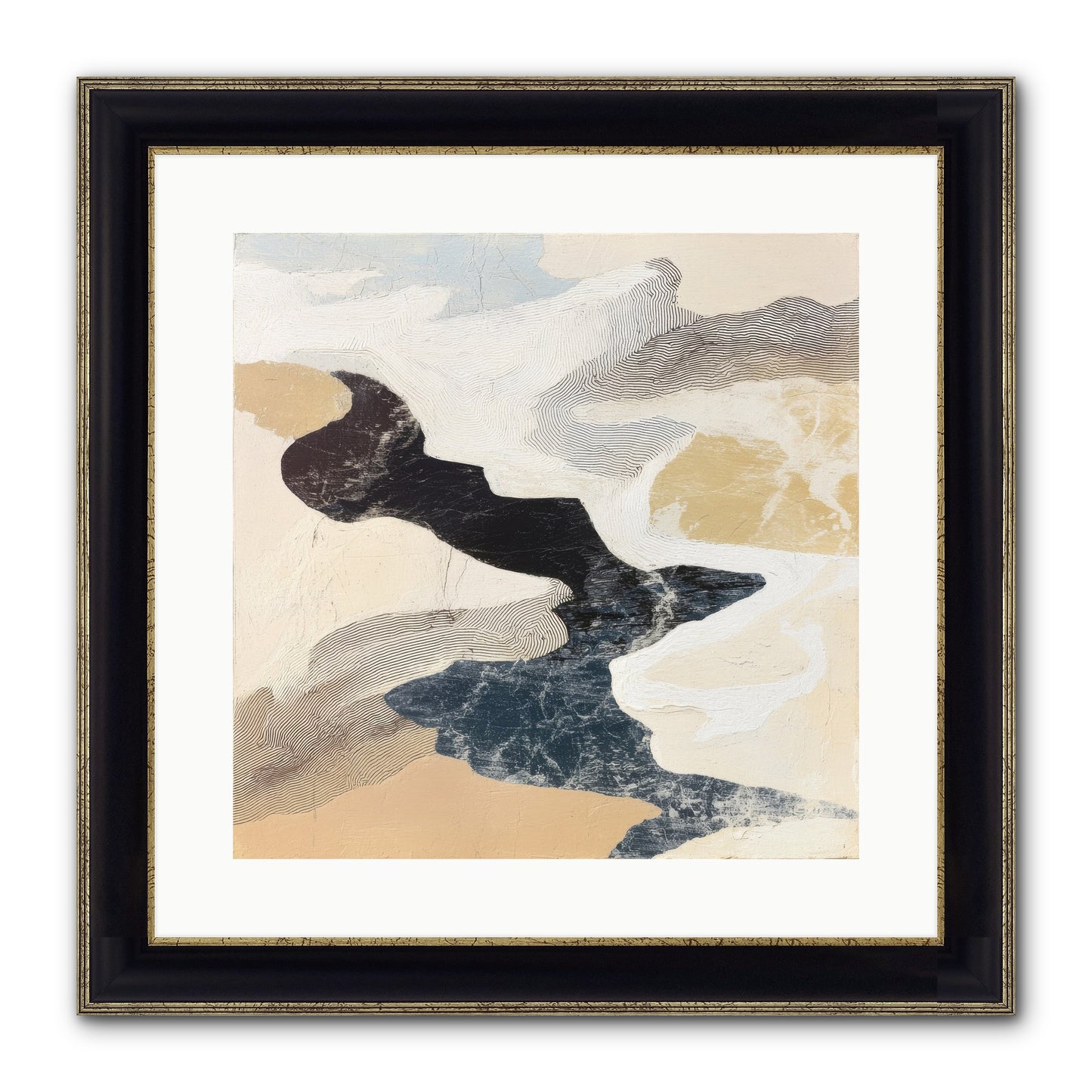Talisman No.2 Framed Print - Black & Gold 16x16