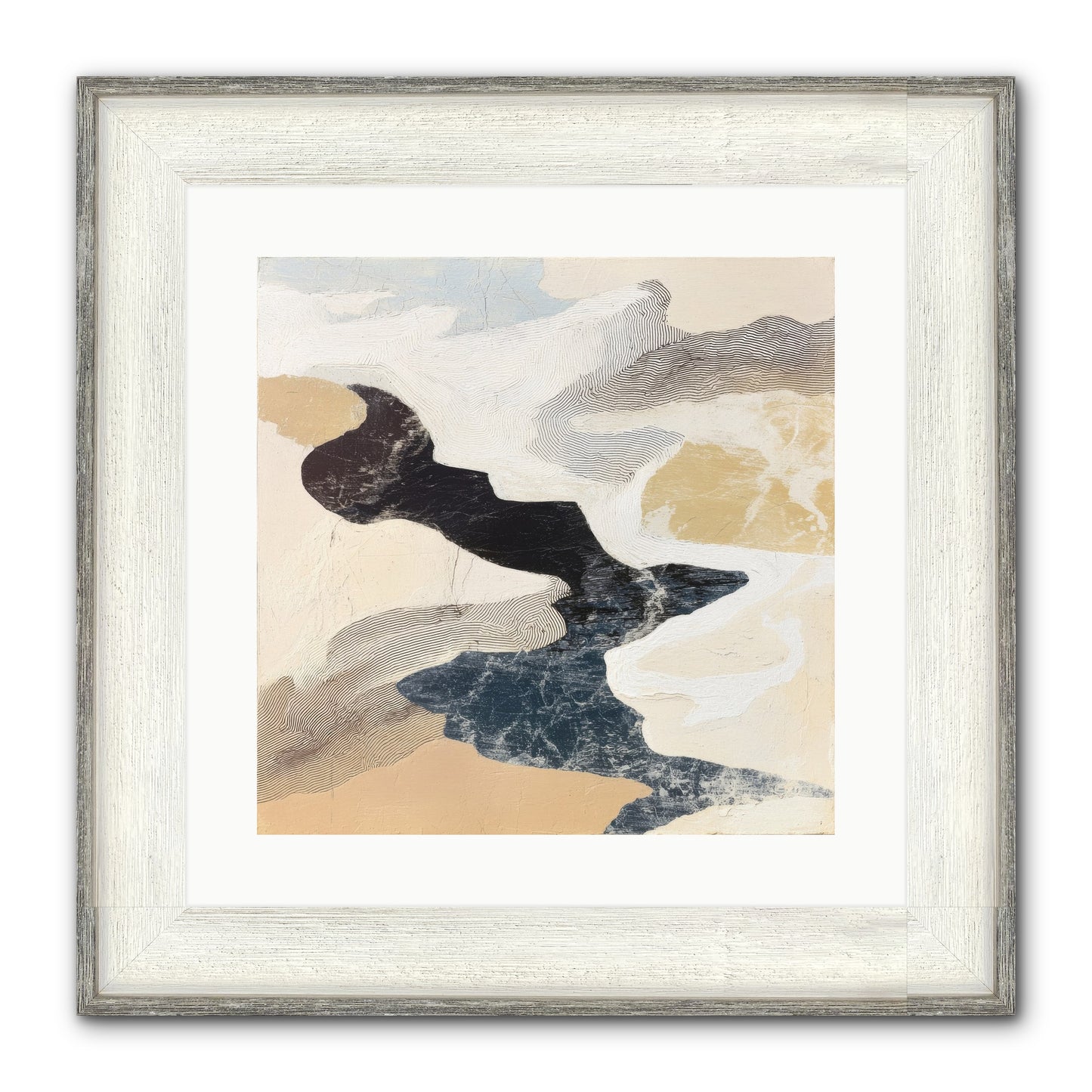 Talisman No.2 Framed Print - Driftwood White 16x16