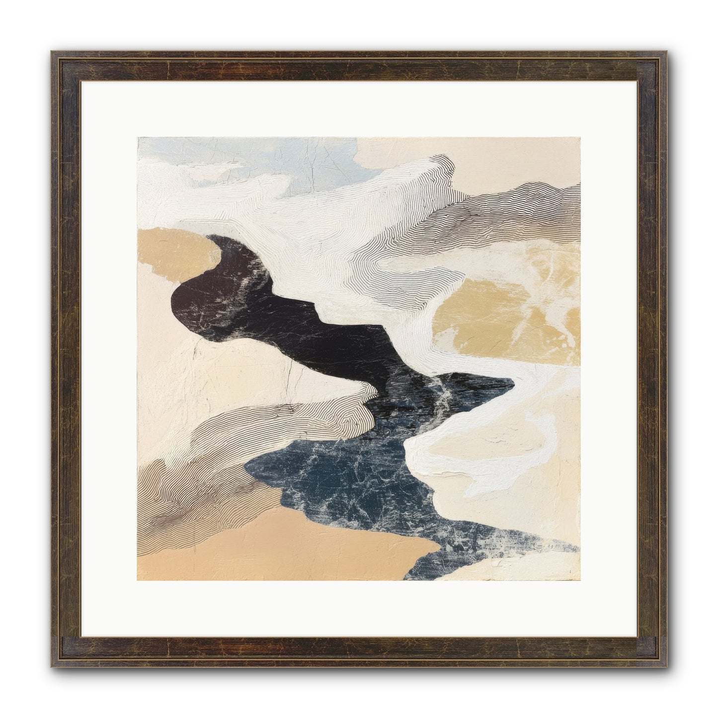 Talisman No.2 Framed Print - Slimwoods Black/Gold 16x16
