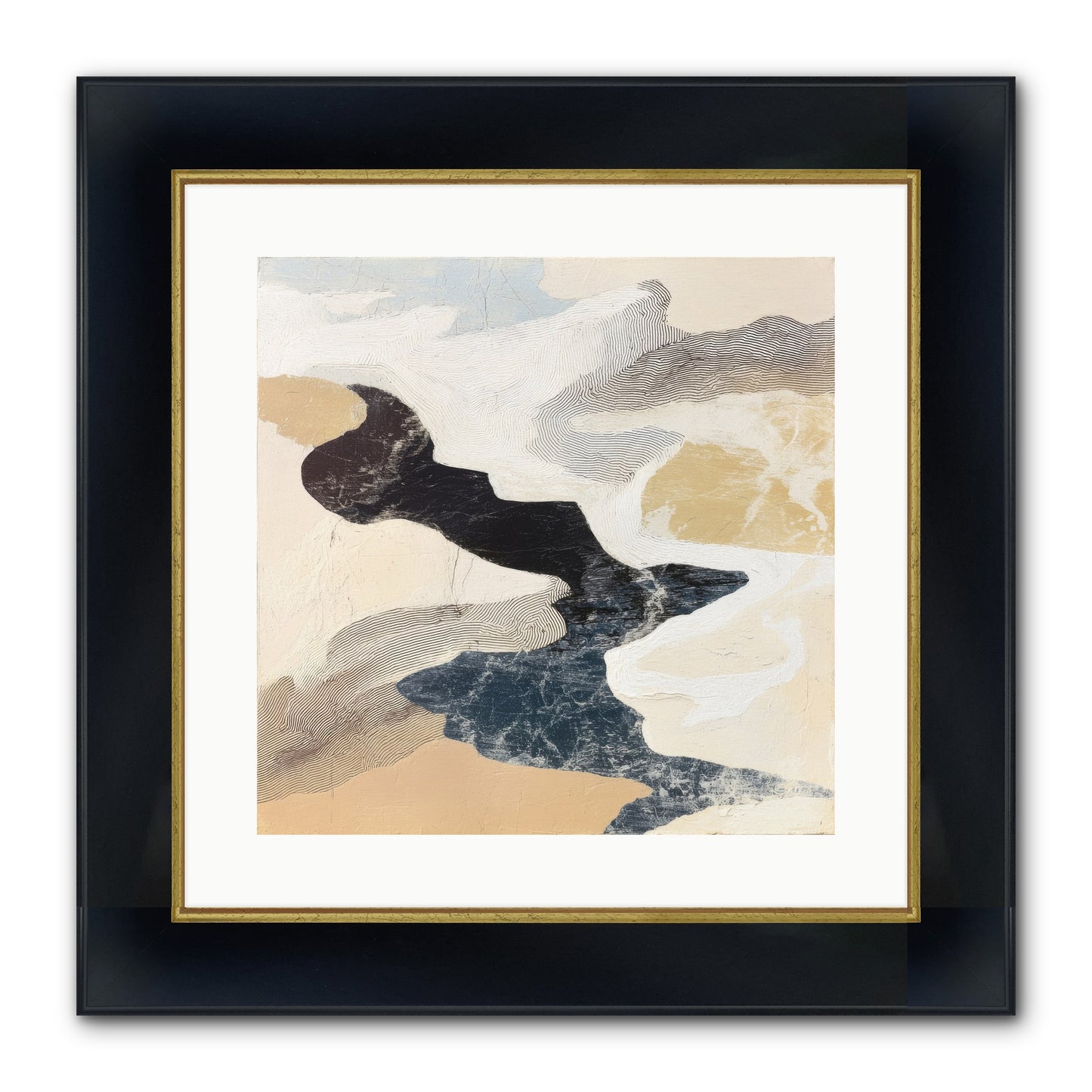 Talisman No.2 Framed Print - Wide Black w/Gold 16x16