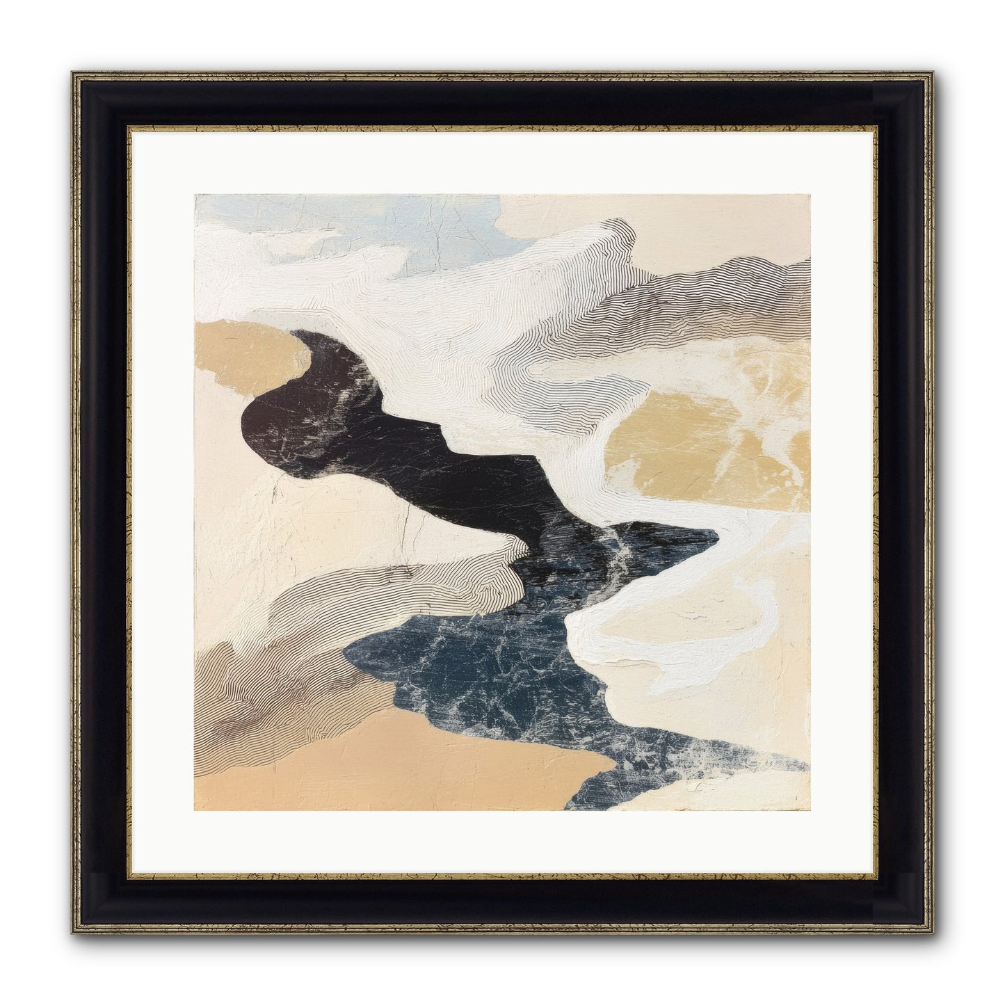 Talisman No.2 Framed Print - Black & Gold 20x20