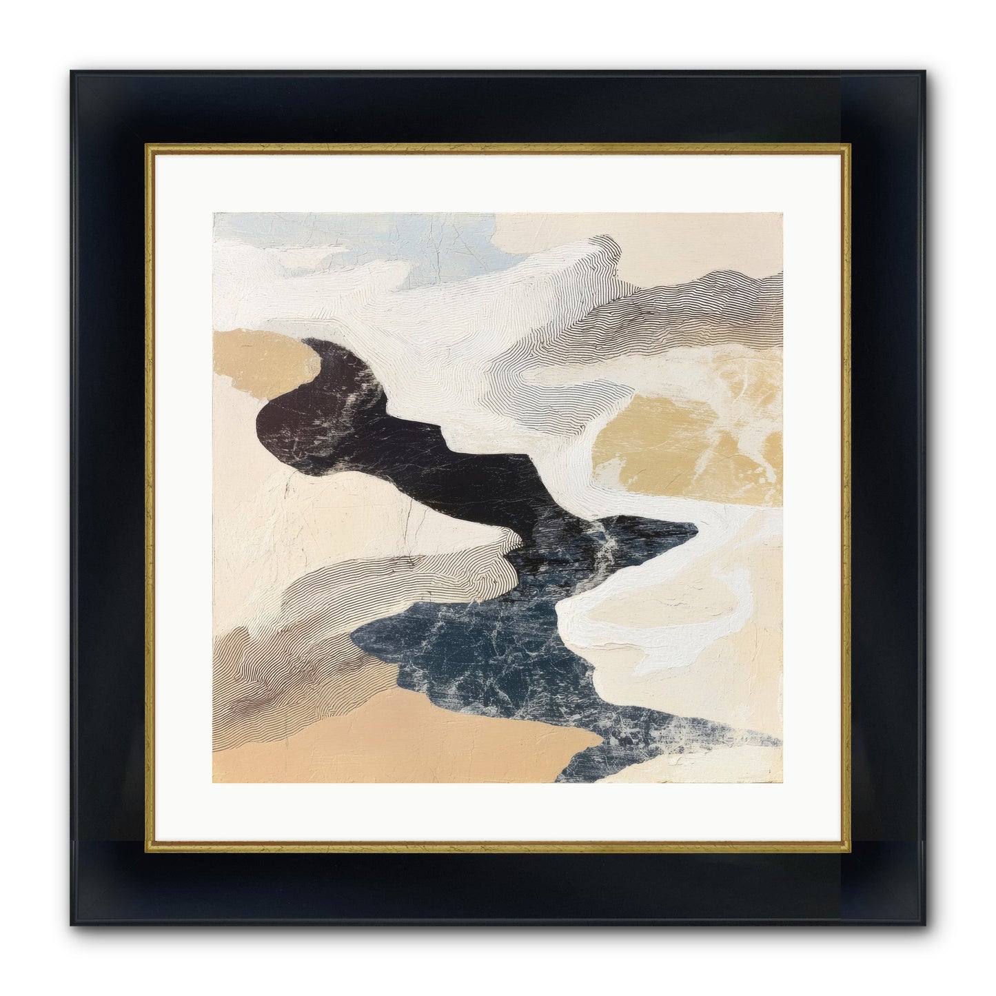Talisman No.2 Framed Print - Wide Black w/Gold 20x20