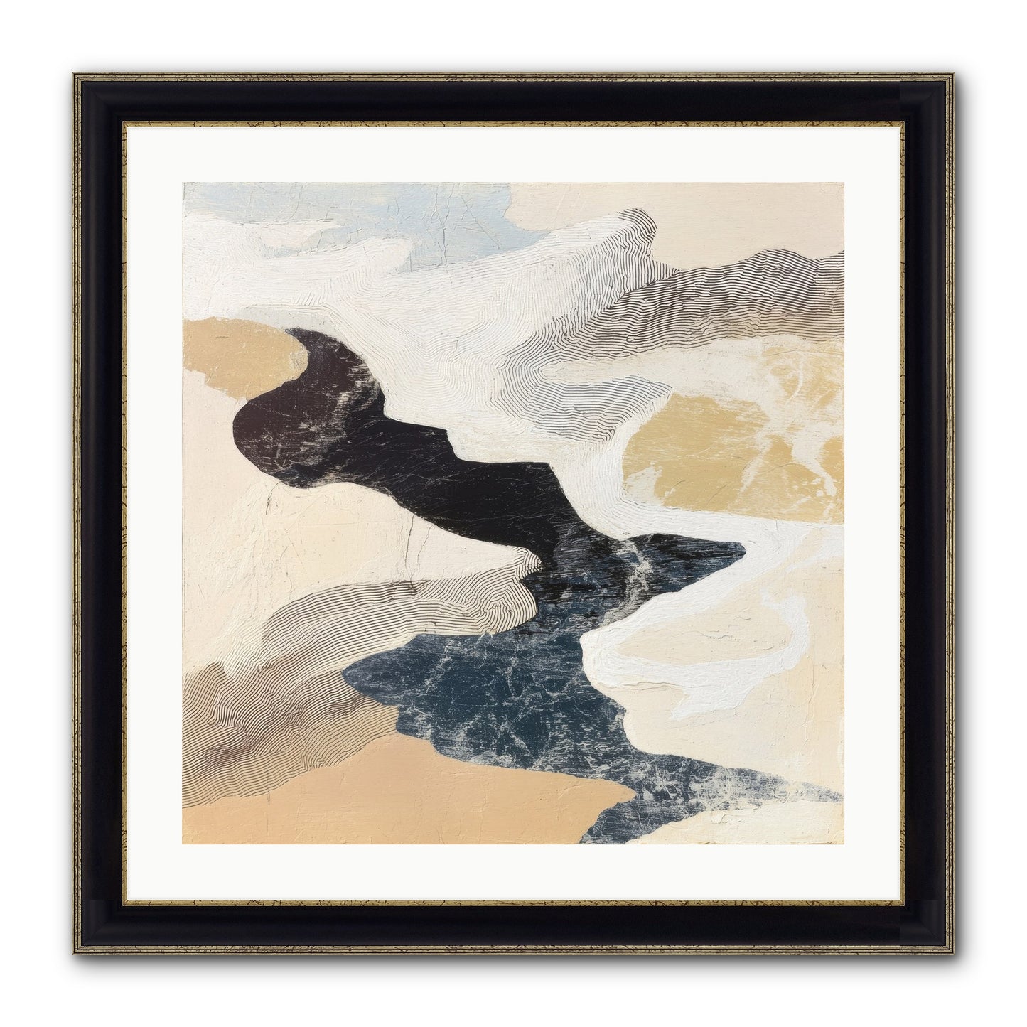 Talisman No.2 Framed Print - Black & Gold 24x24