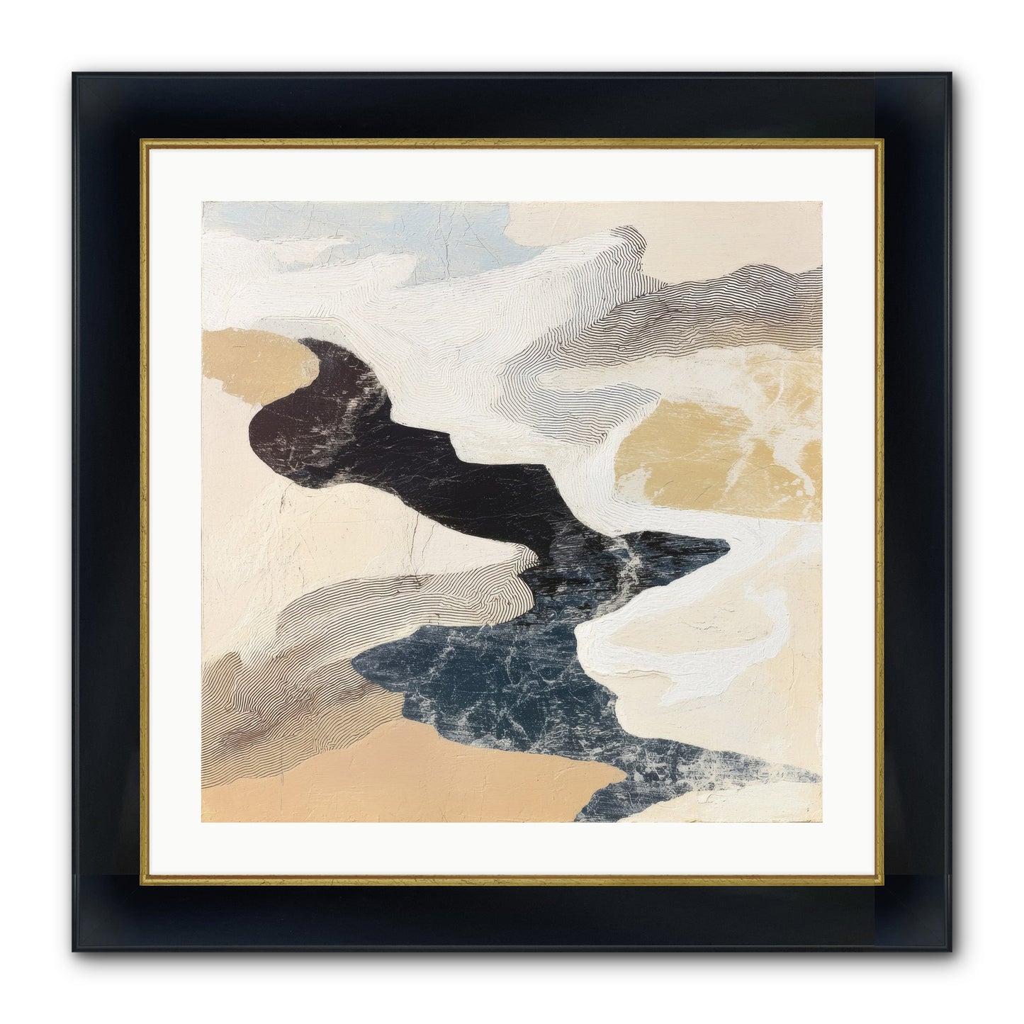 Talisman No.2 Framed Print - Wide Black w/Gold 24x24