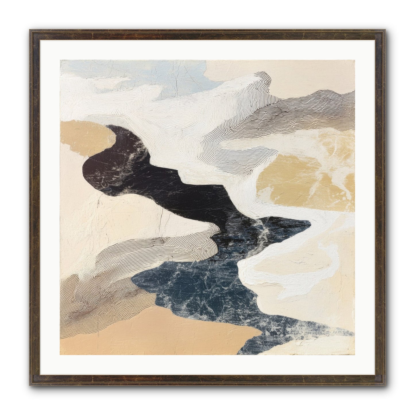 Talisman No.2 Framed Print - Slimwoods Black/Gold 30x30