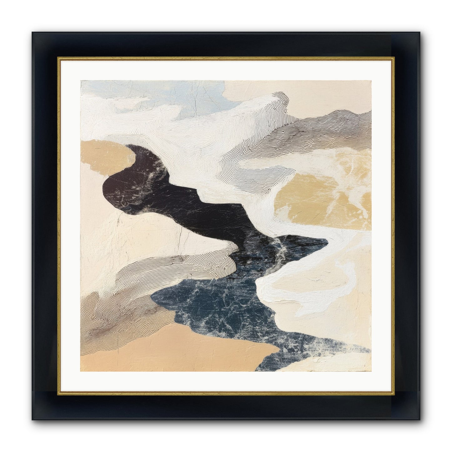 Talisman No.2 Framed Print - Wide Black w/Gold 30x30