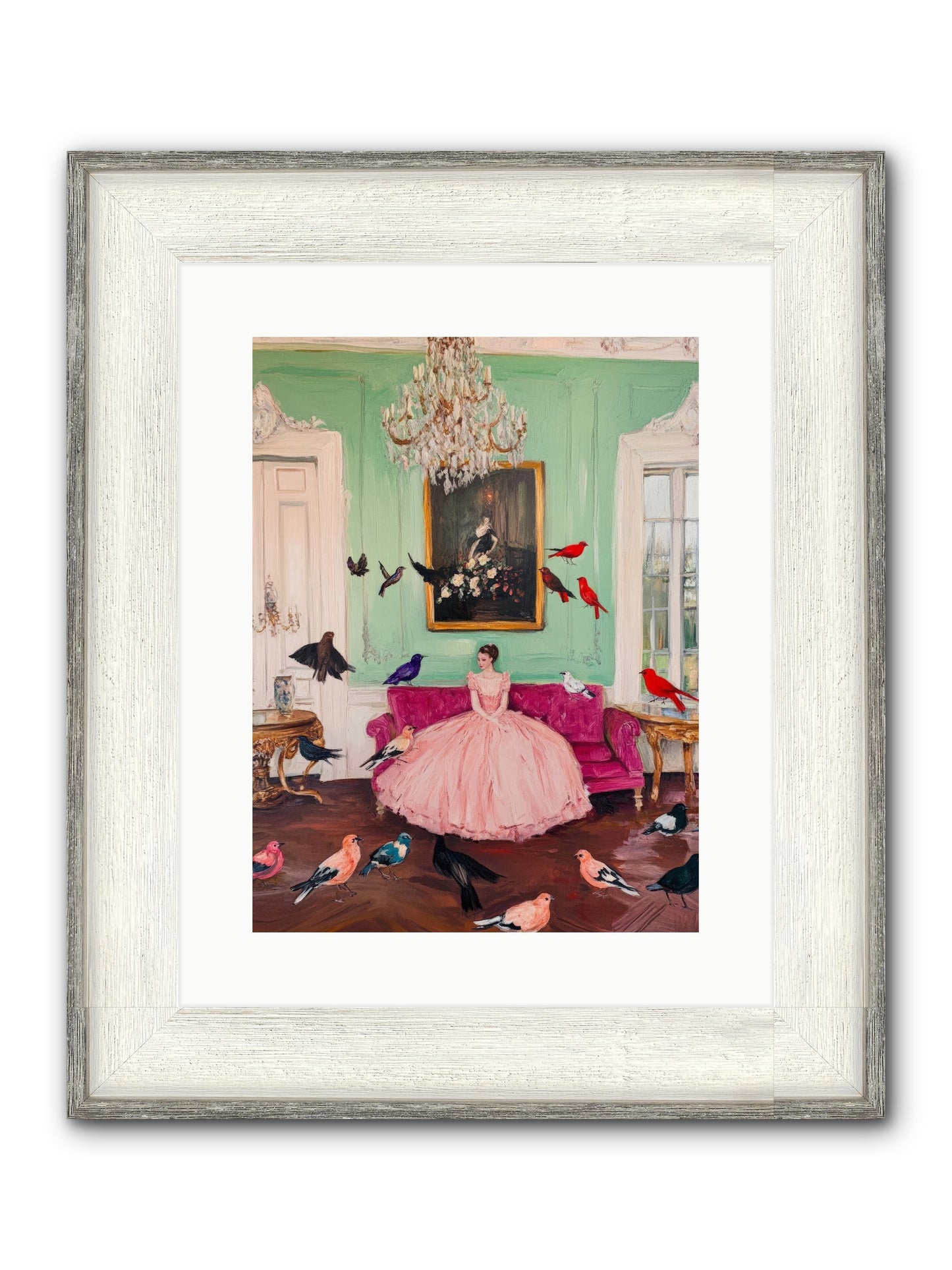 Taming Morning Songs Framed Print - Driftwood White 12x16