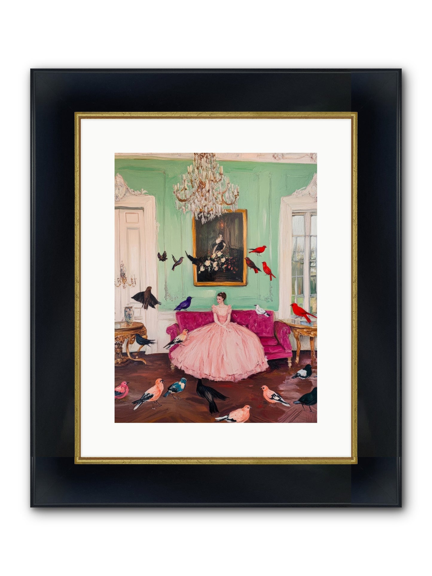 Taming Morning Songs Framed Print - Wide Black w/Gold 12x16