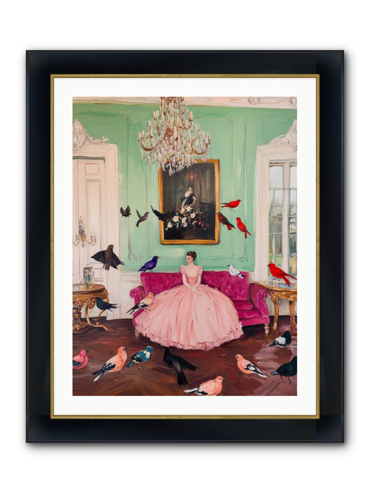 Taming Morning Songs Framed Print - Wide Black w/Gold 24x32