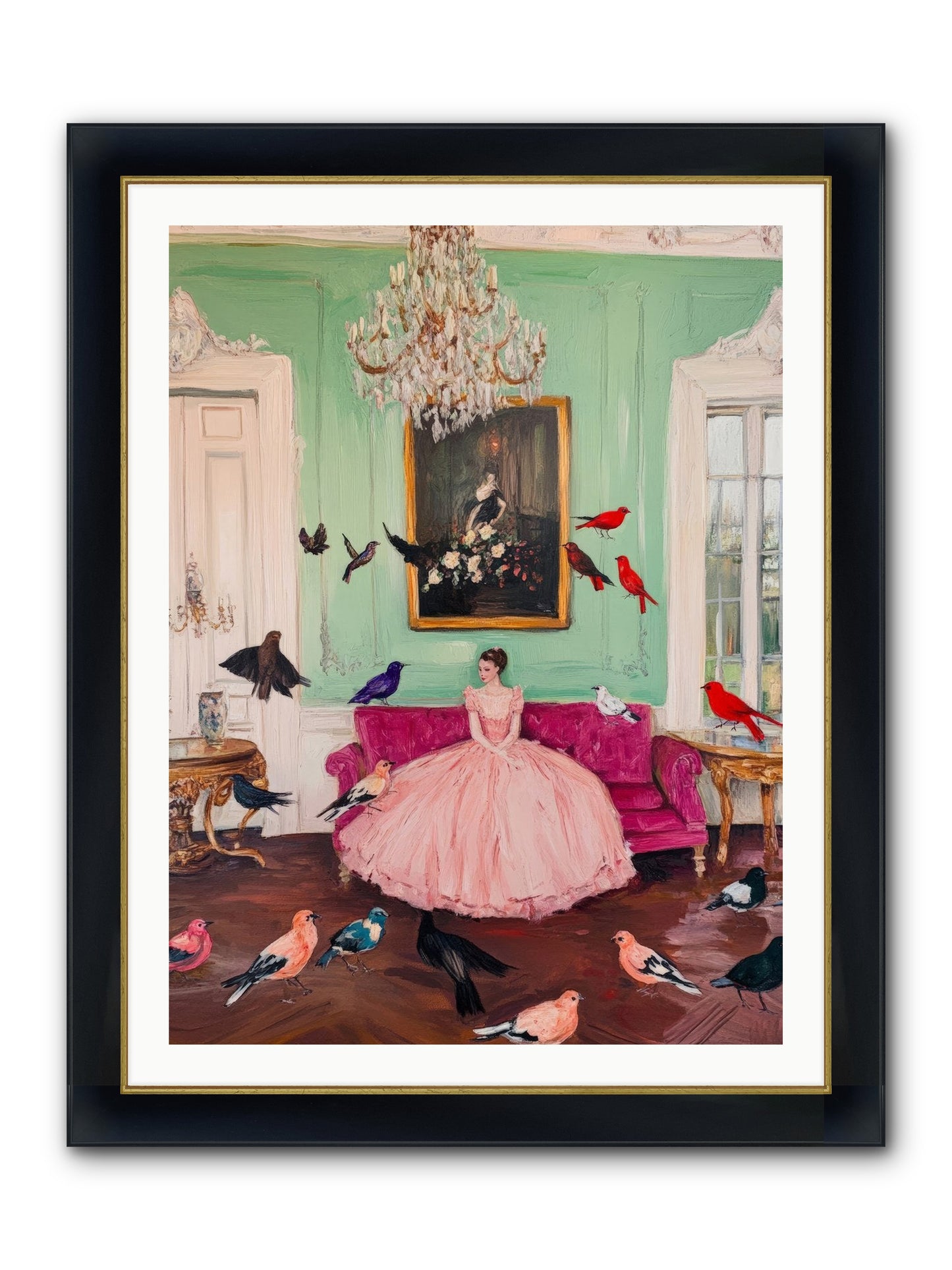 Taming Morning Songs Framed Print - Wide Black w/Gold 30x40