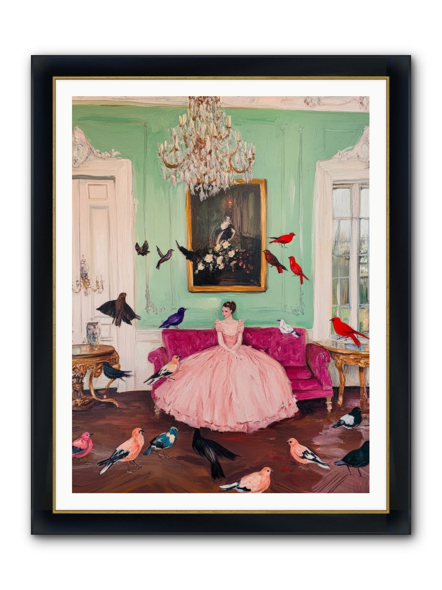 Taming Morning Songs Framed Print - Wide Black w/Gold 36x48
