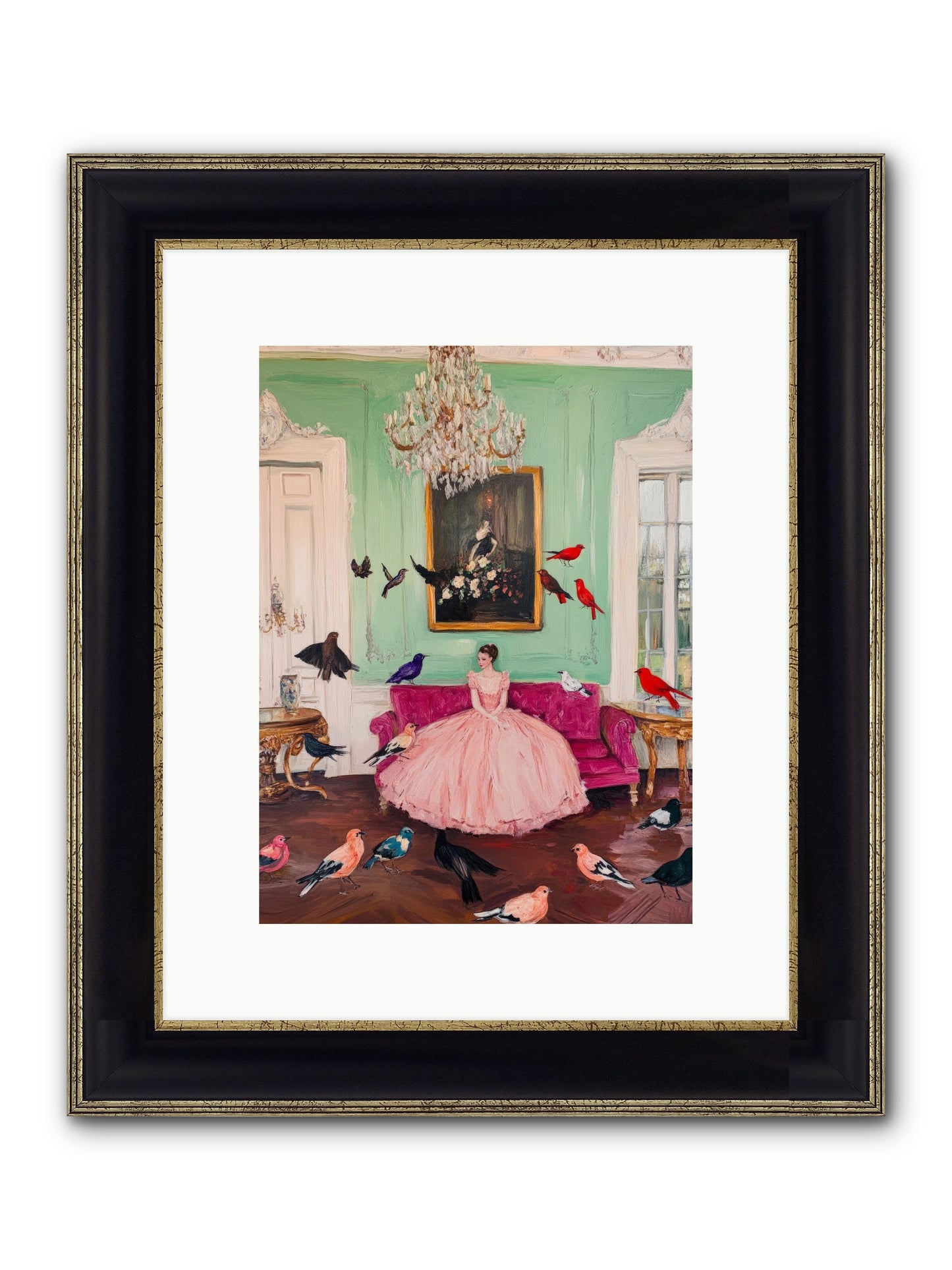 Taming Morning Songs Framed Print - Black & Gold 9x12