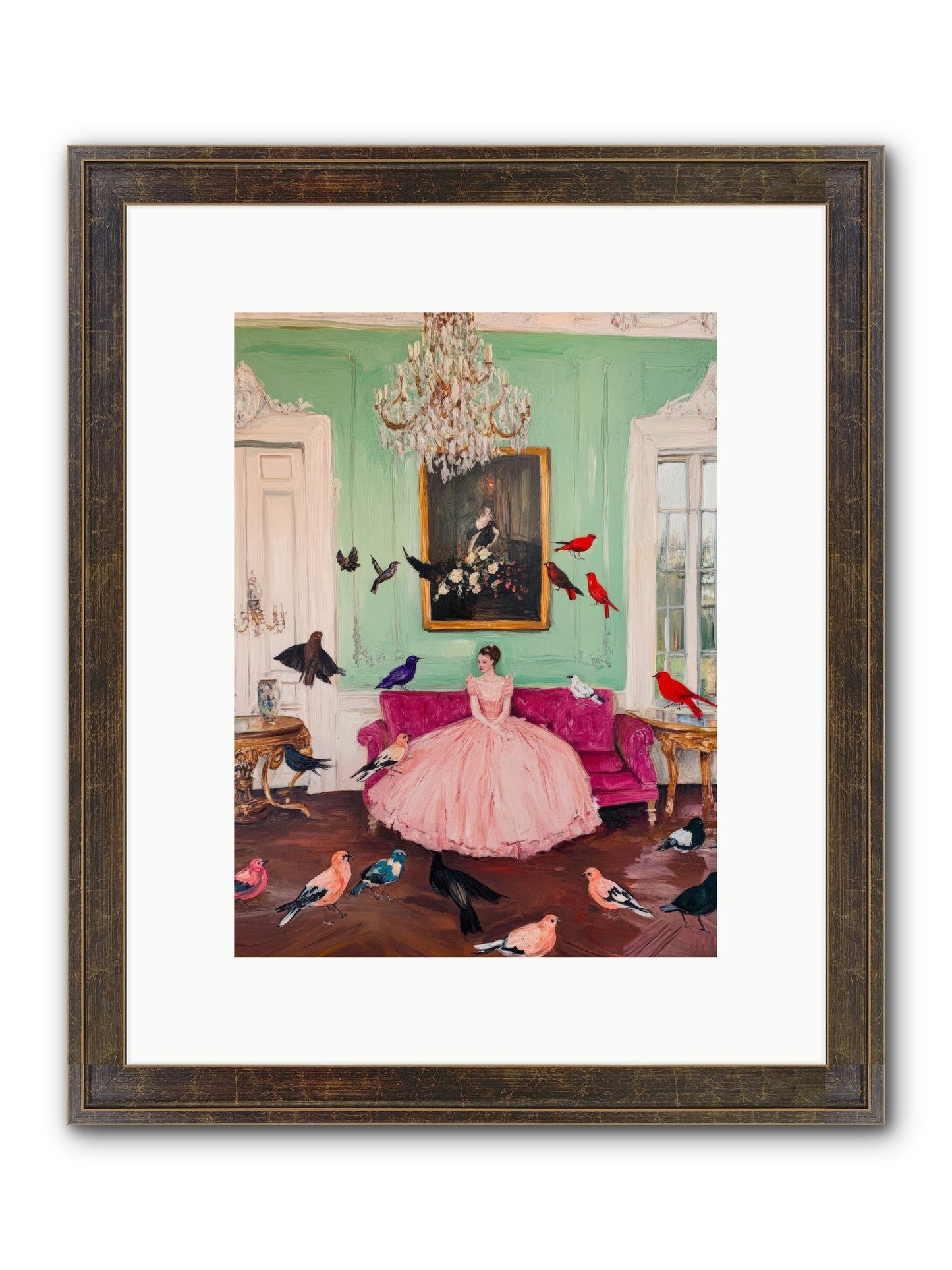 Taming Morning Songs Framed Print - Slimwoods Black/Gold 9x12