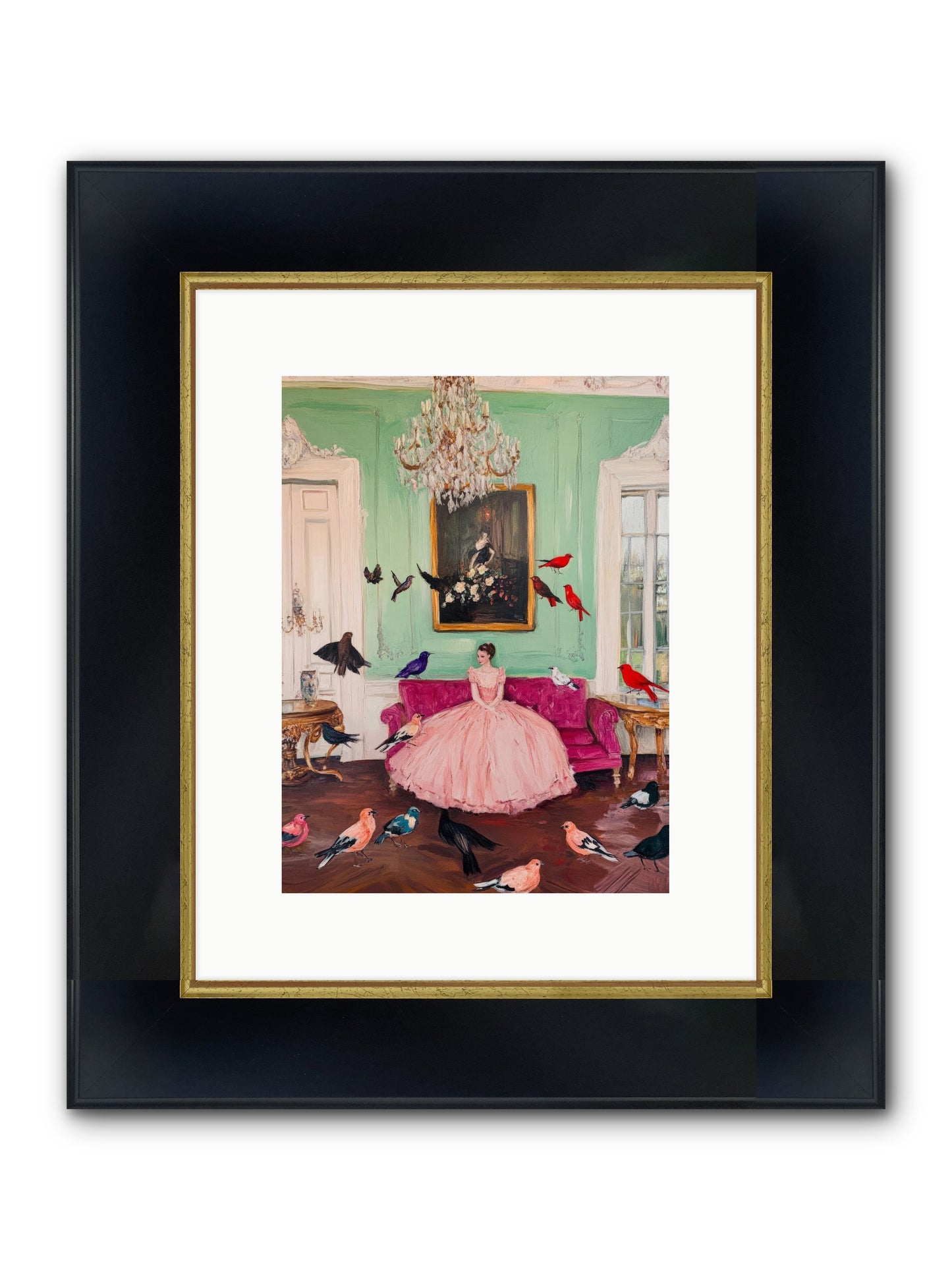 Taming Morning Songs Framed Print - Wide Black w/Gold 9x12