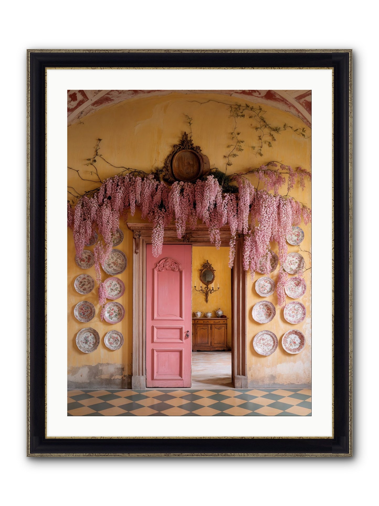 Tangle Of Sweet Rebellion Framed Print - Black & Gold 24x32