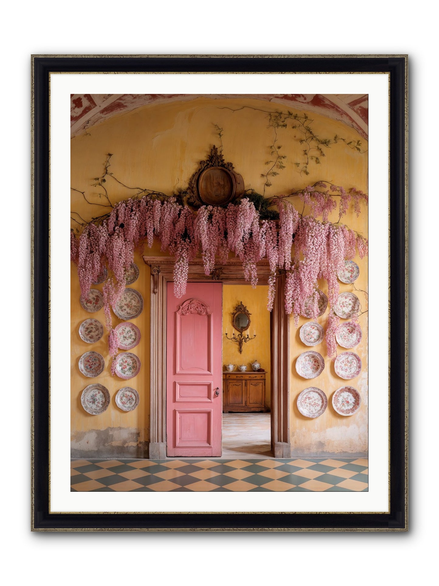 Tangle Of Sweet Rebellion Framed Print - Black & Gold 30x40