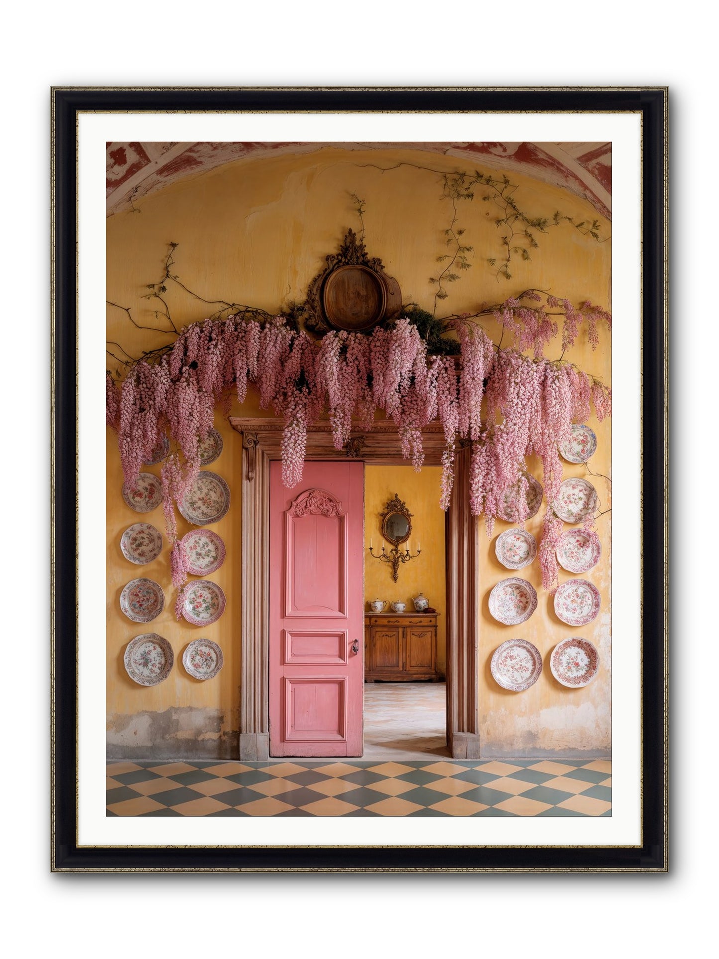 Tangle Of Sweet Rebellion Framed Print - Black & Gold 36x48