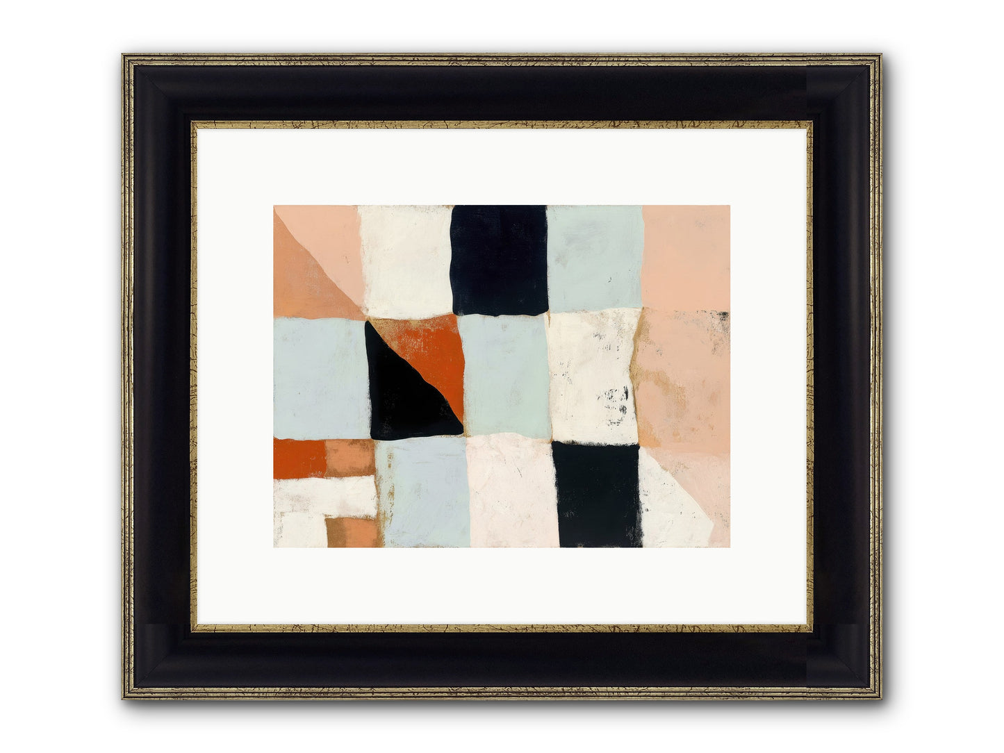 Tangled Prism Framed Print - Black & Gold 12x9
