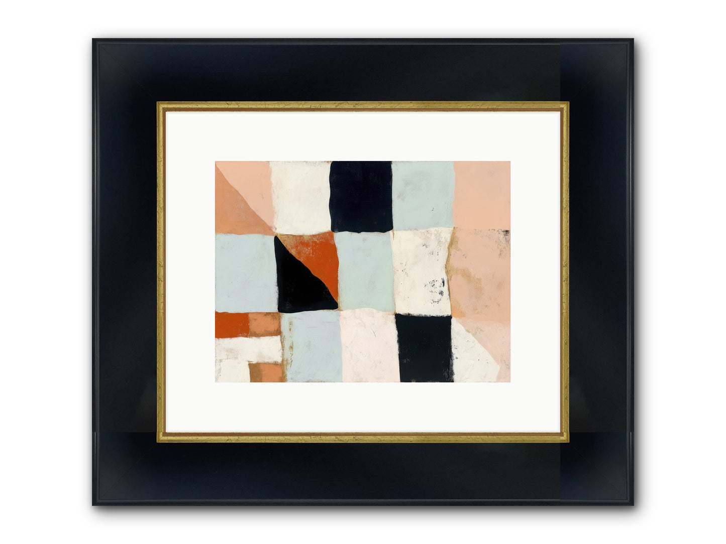 Tangled Prism Framed Print - Wide Black w/Gold 12x9