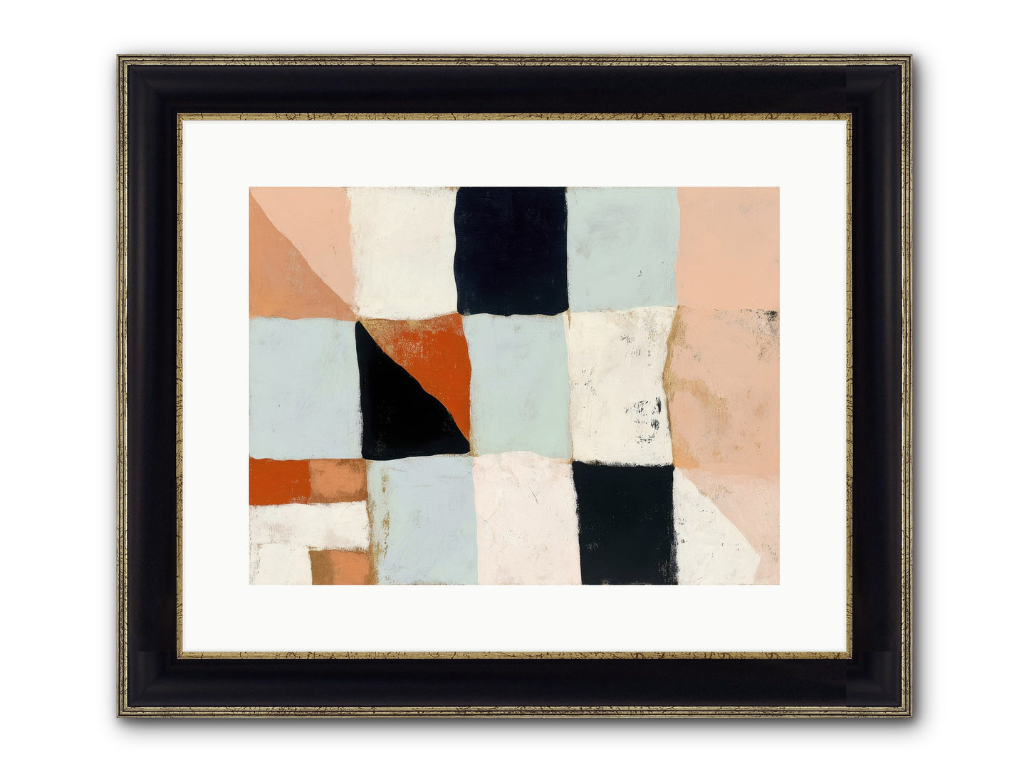 Tangled Prism Framed Print - Black & Gold 16x12