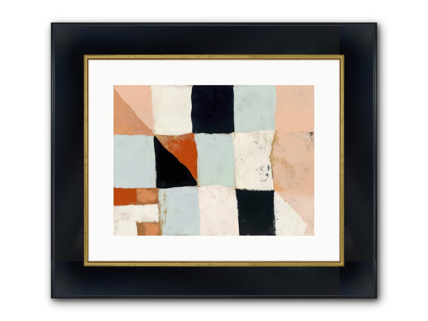 Tangled Prism Framed Print - Wide Black w/Gold 16x12