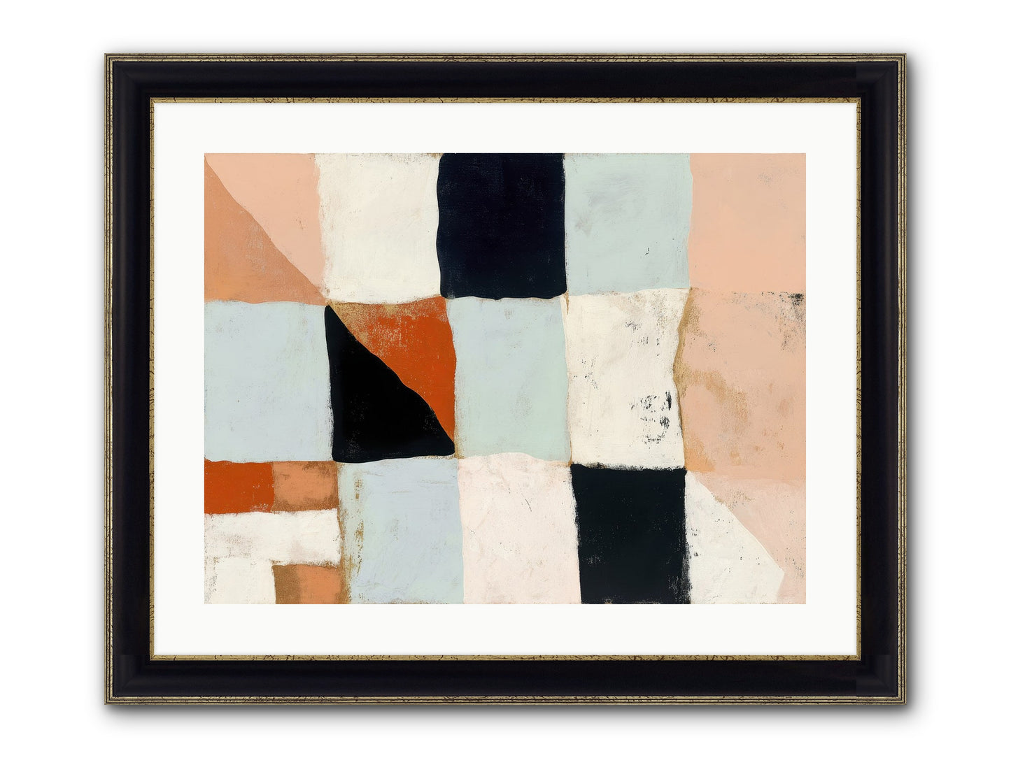 Tangled Prism Framed Print - Black & Gold 24x18