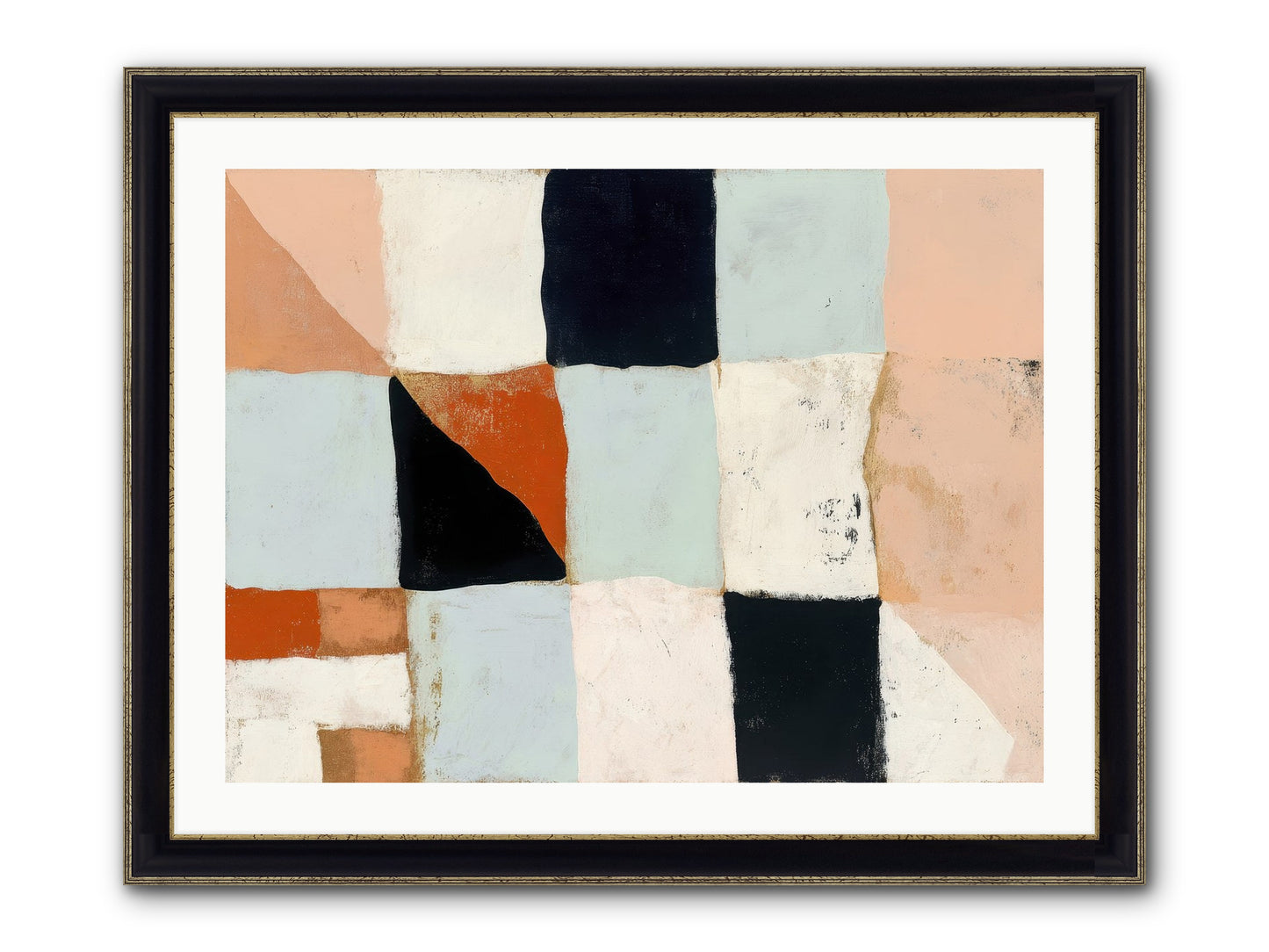 Tangled Prism Framed Print - Black & Gold 32x24