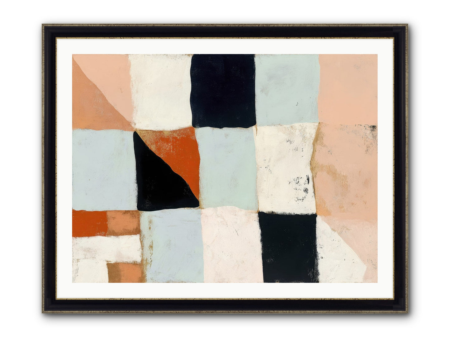 Tangled Prism Framed Print - Black & Gold 40x30