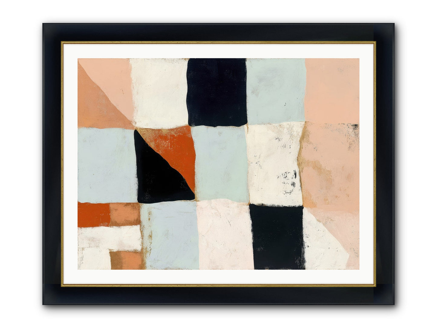 Tangled Prism Framed Print - Wide Black w/Gold 40x30