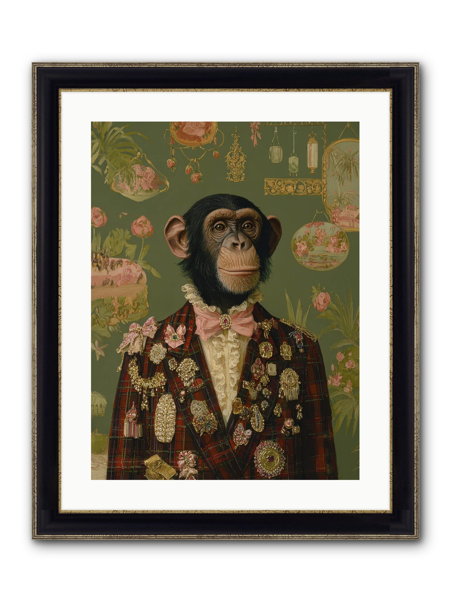 Tantalizing Heirlooms Framed Print - Black & Gold 18x24