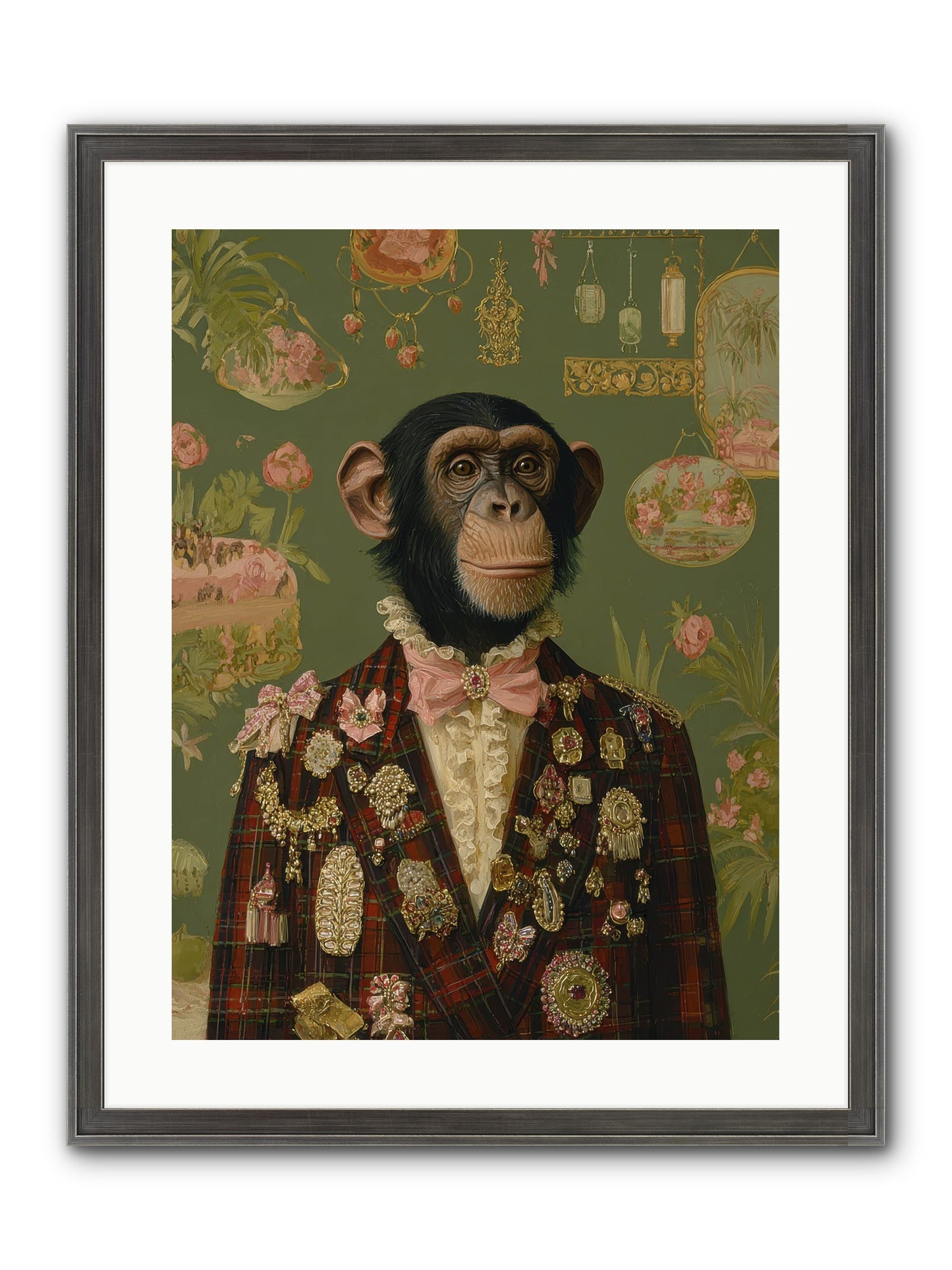 Tantalizing Heirlooms Framed Print - Slimwoods Black/Silver 18x24