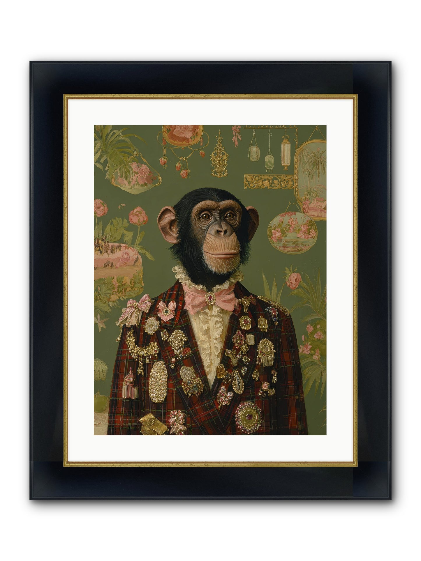 Tantalizing Heirlooms Framed Print - Wide Black w/Gold 18x24