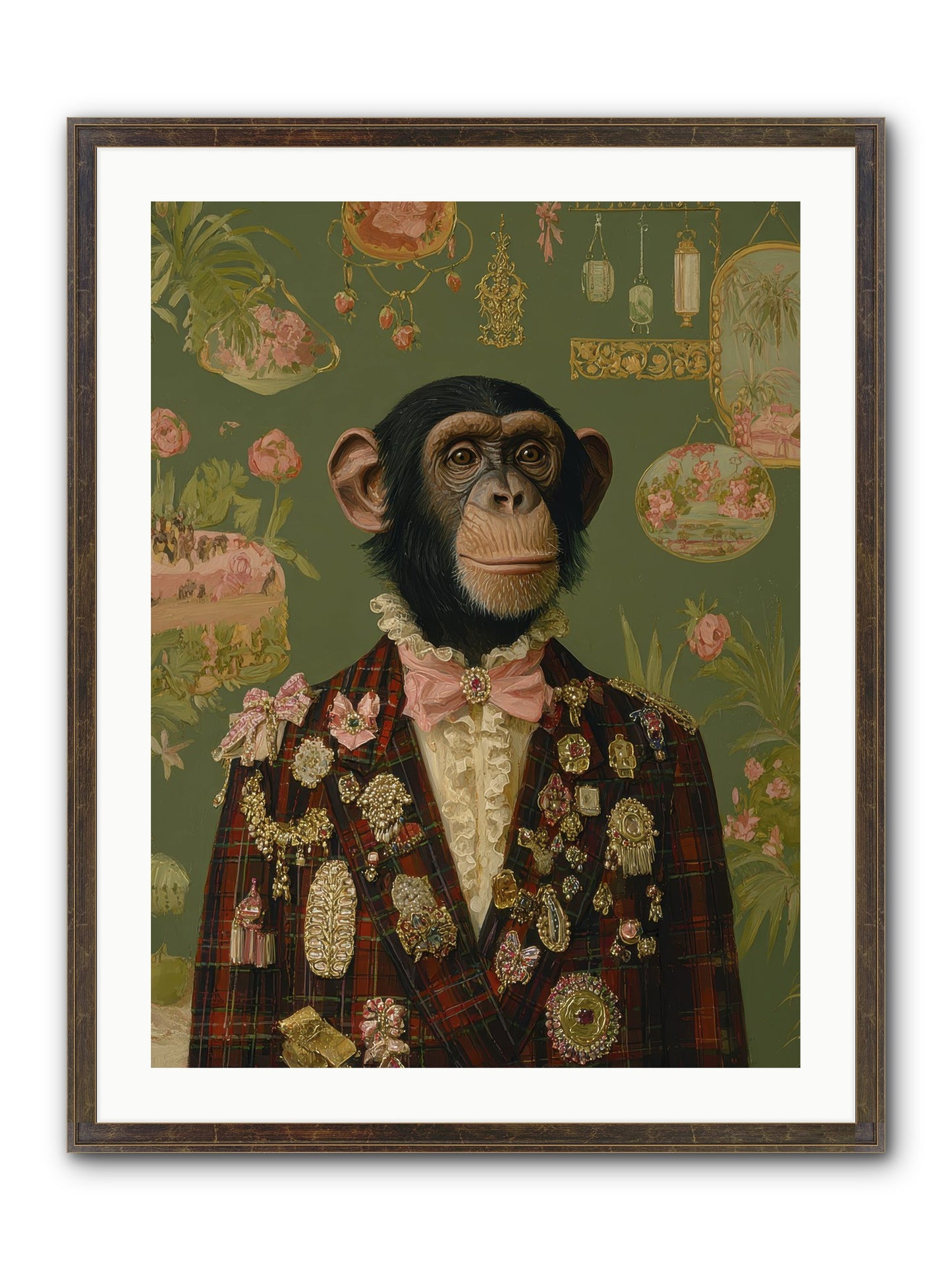 Tantalizing Heirlooms Framed Print - Slimwoods Black/Gold 24x32