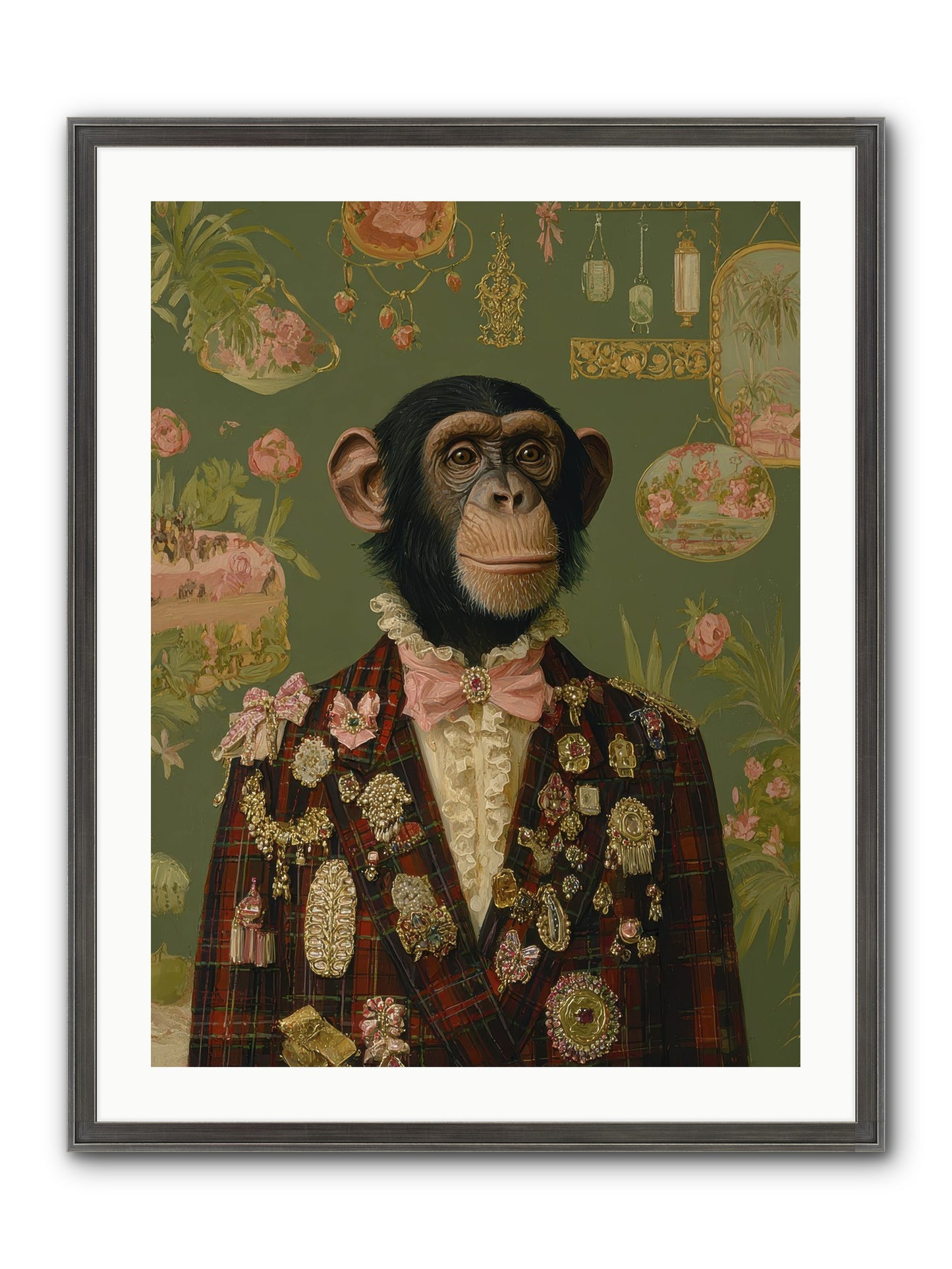 Tantalizing Heirlooms Framed Print - Slimwoods Black/Silver 24x32