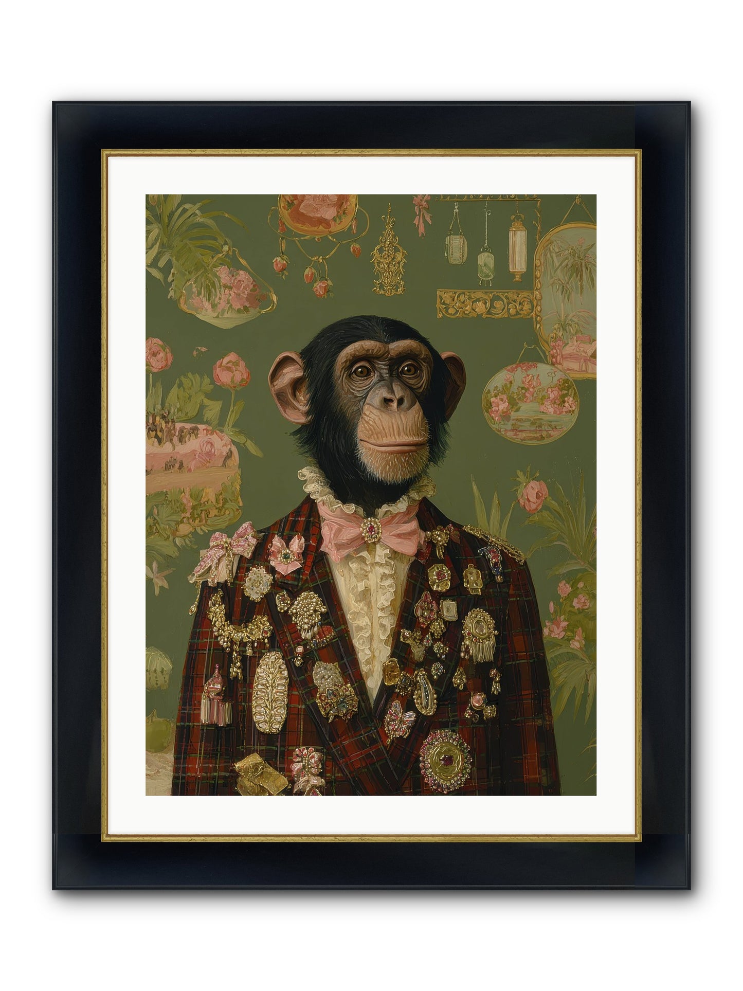Tantalizing Heirlooms Framed Print - Wide Black w/Gold 24x32