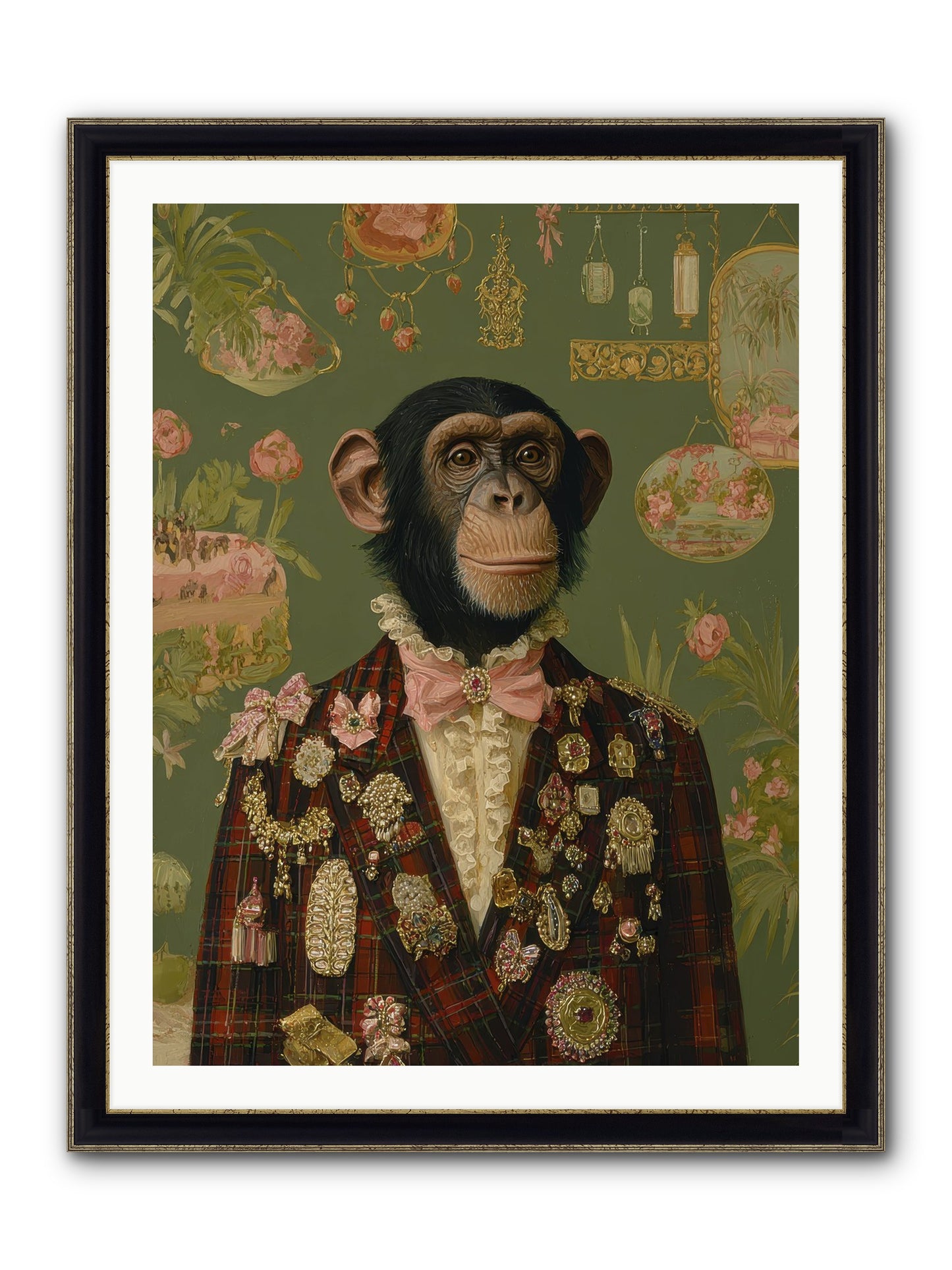Tantalizing Heirlooms Framed Print - Black & Gold 30x40