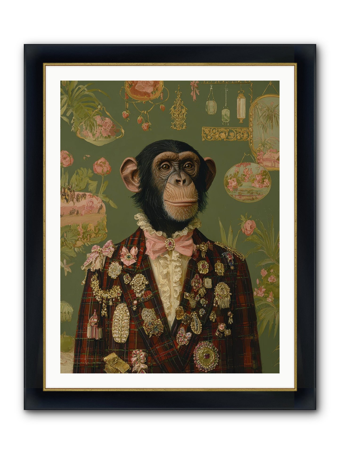 Tantalizing Heirlooms Framed Print - Wide Black w/Gold 30x40