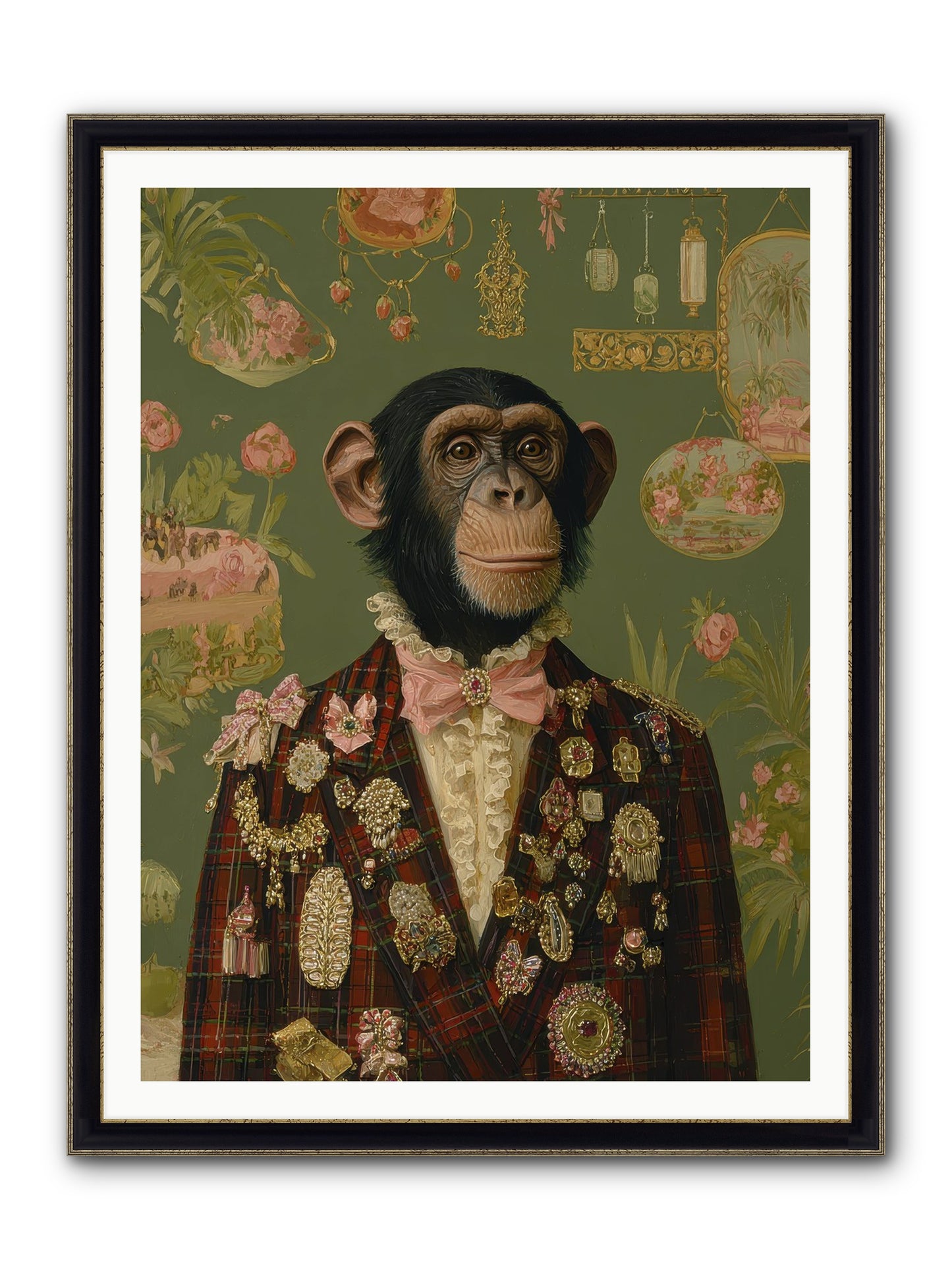 Tantalizing Heirlooms Framed Print - Black & Gold 36x48