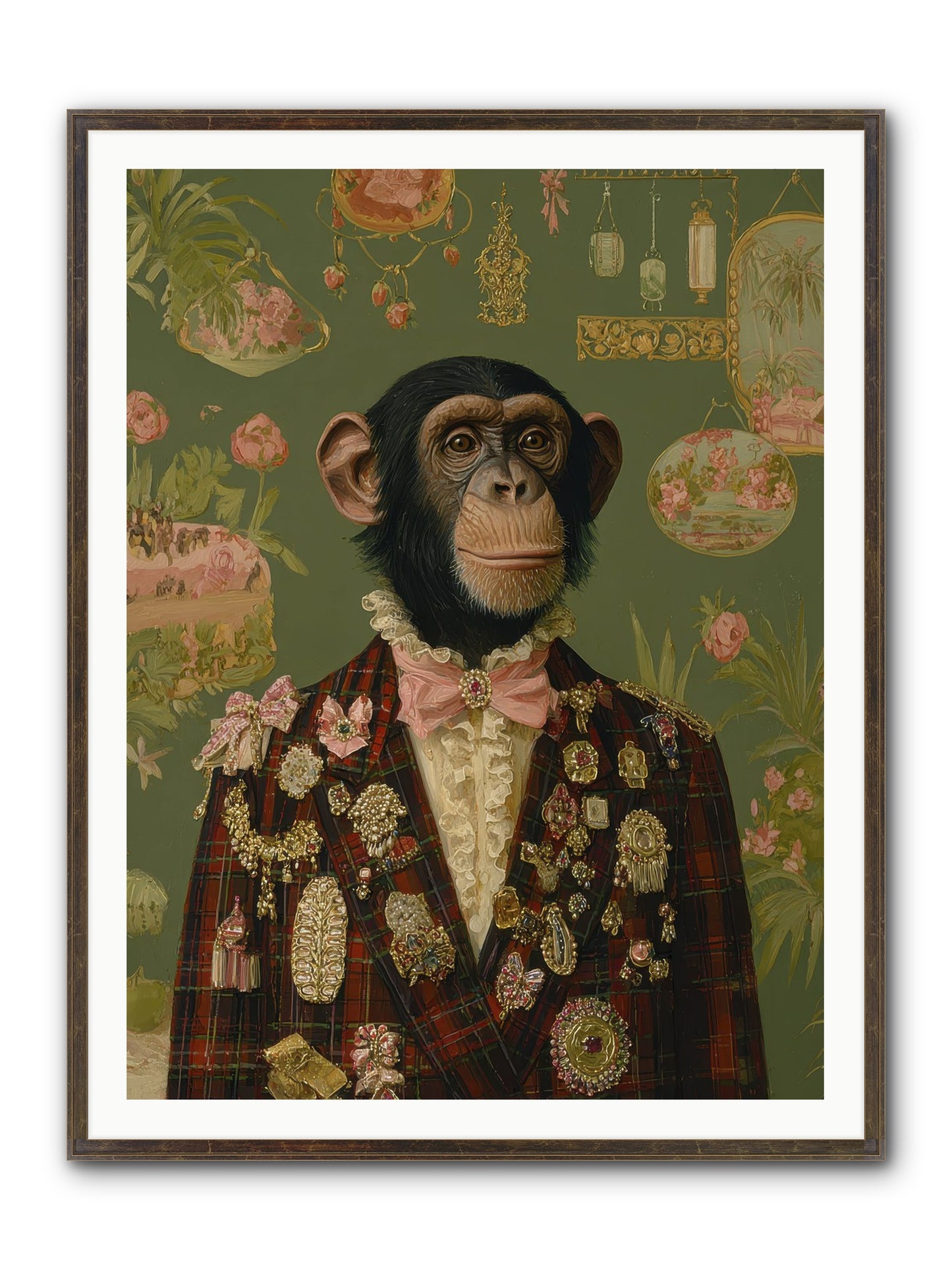 Tantalizing Heirlooms Framed Print - Slimwoods Black/Gold 36x48