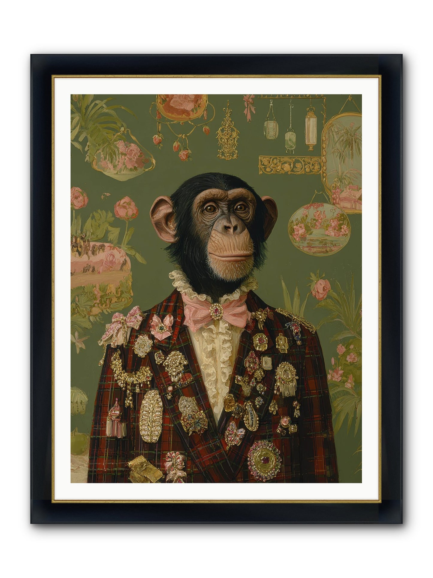 Tantalizing Heirlooms Framed Print - Wide Black w/Gold 36x48