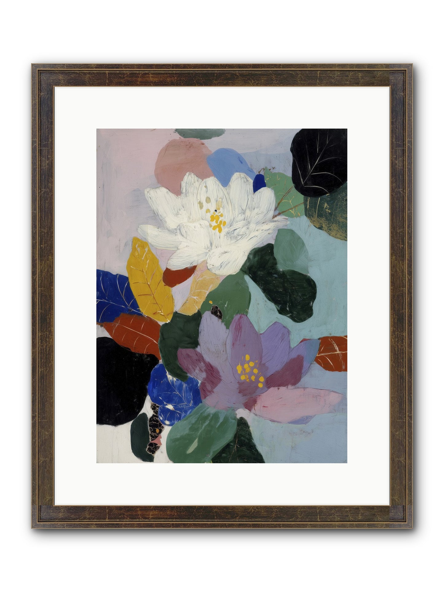 Tapestry Framed Print - Slimwoods Black/Gold 12x16