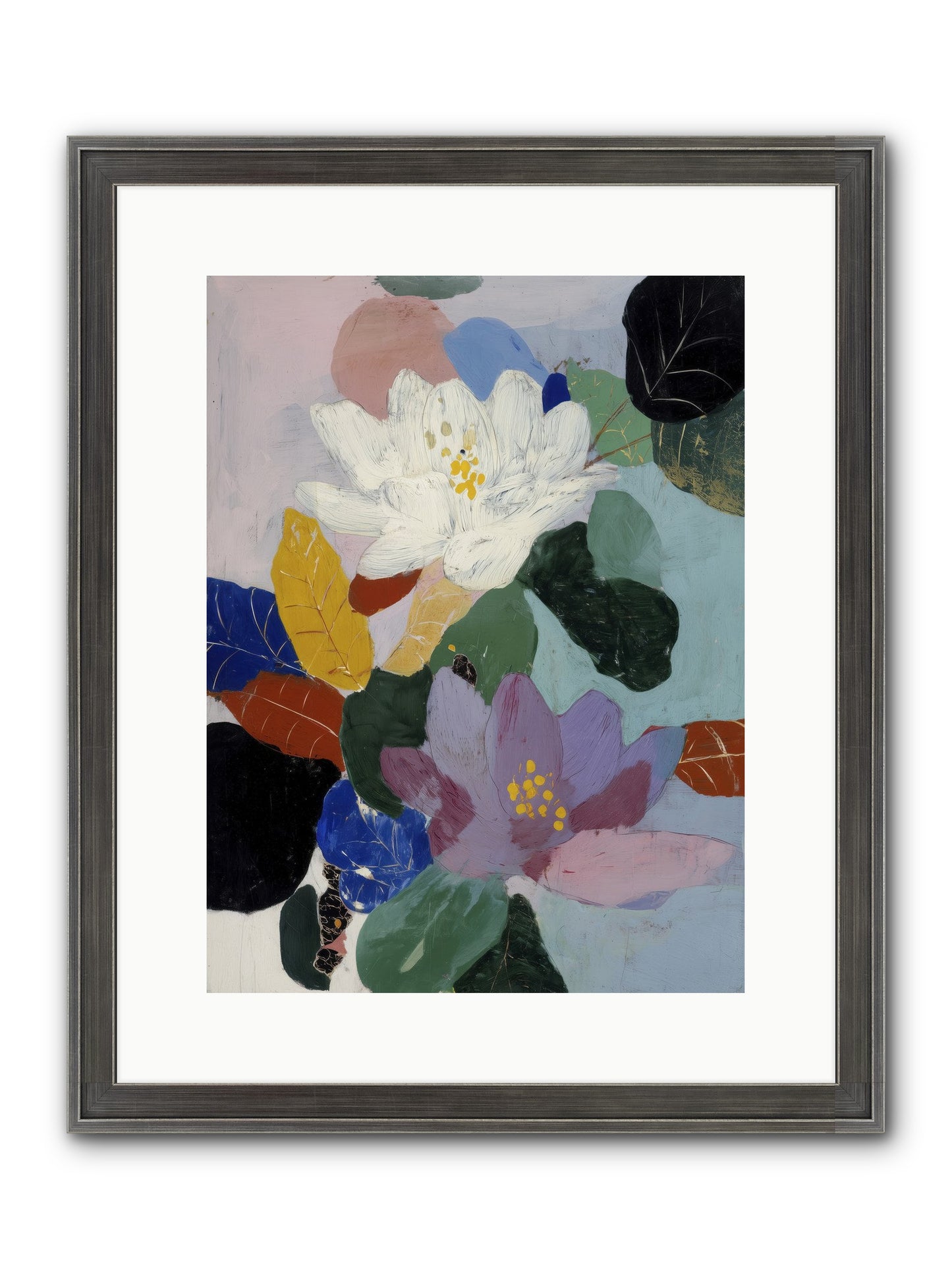 Tapestry Framed Print - Slimwoods Black/Silver 12x16