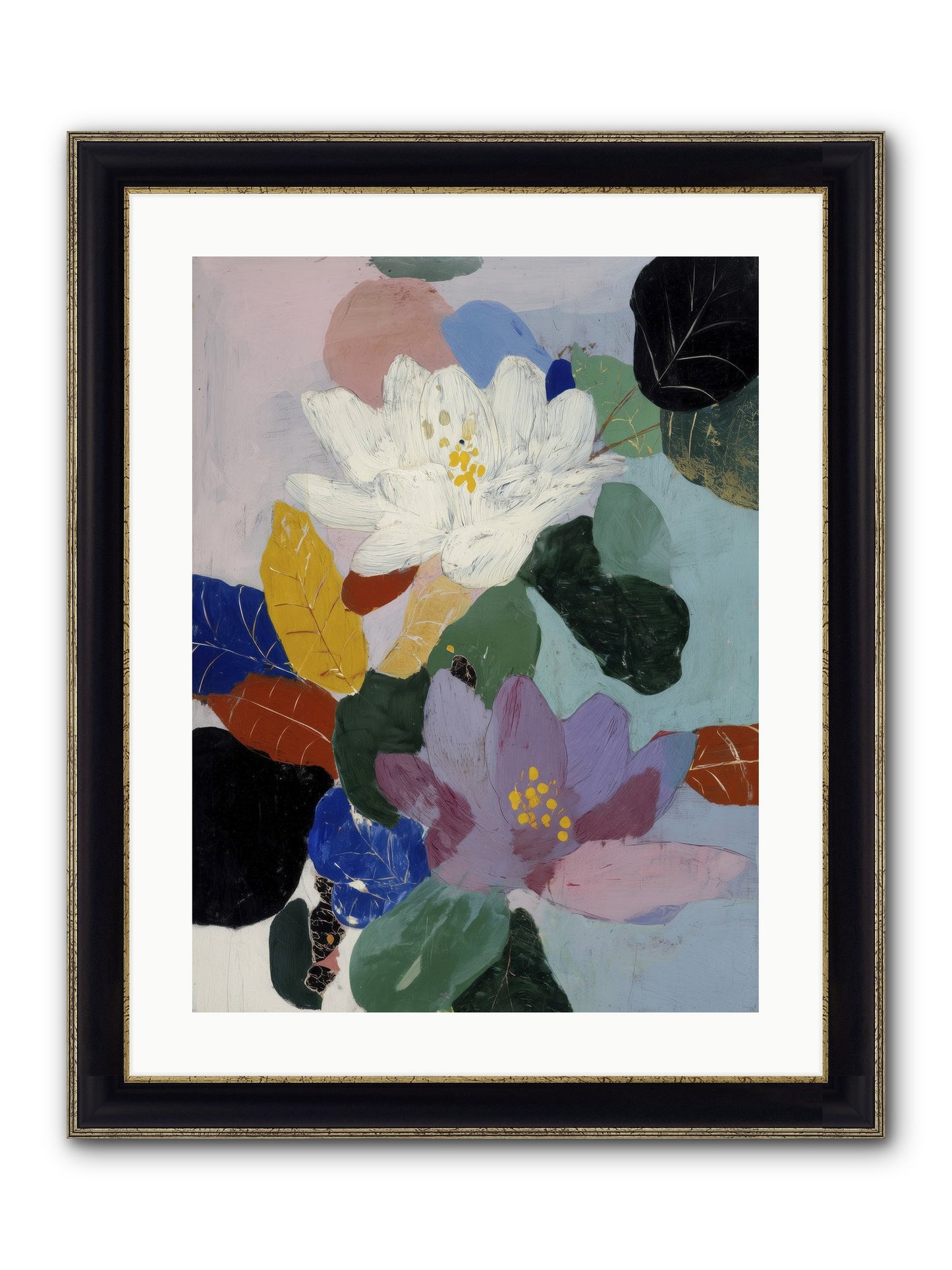 Tapestry Framed Print - Black & Gold 18x24