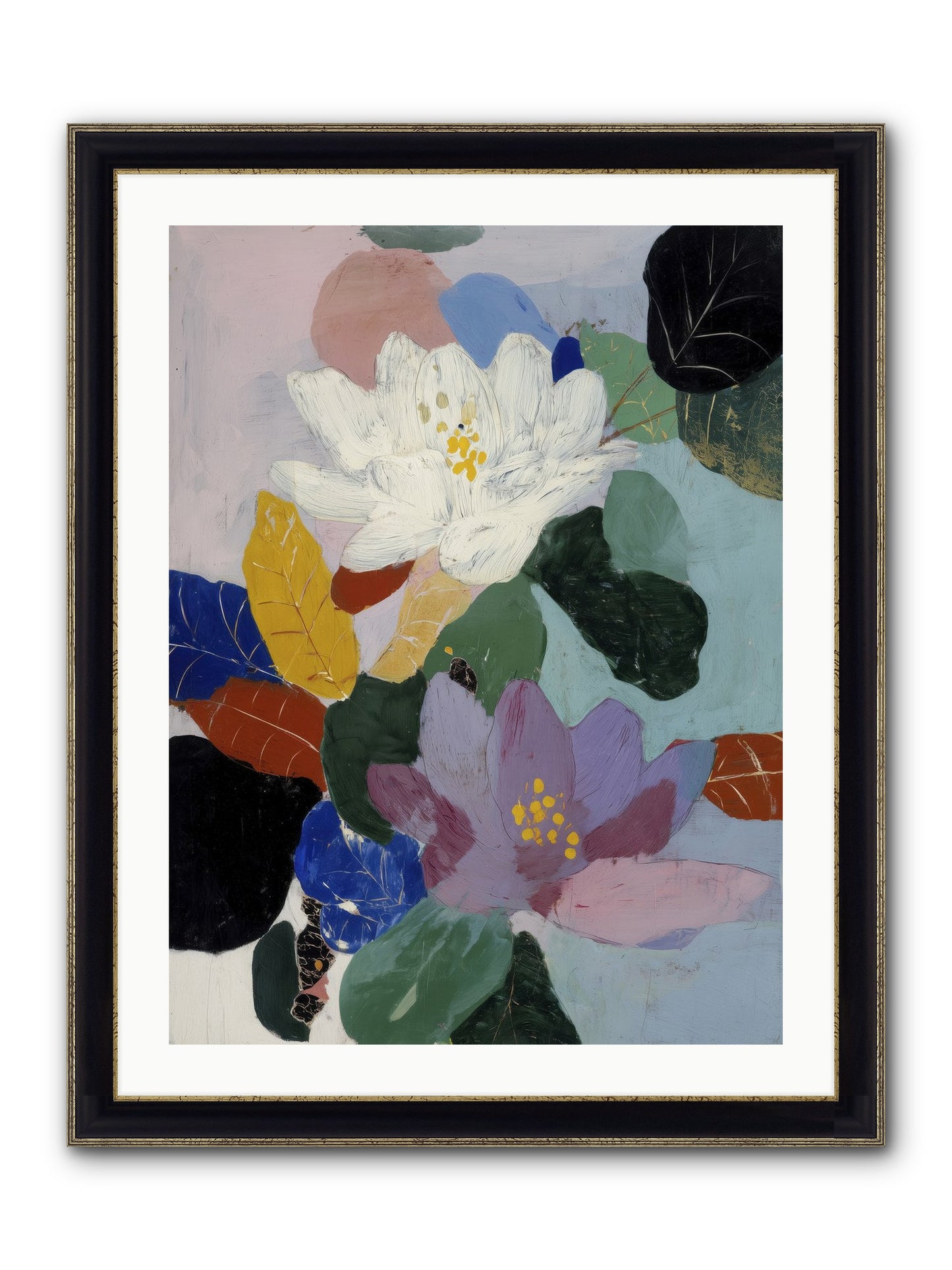 Tapestry Framed Print - Black & Gold 24x32