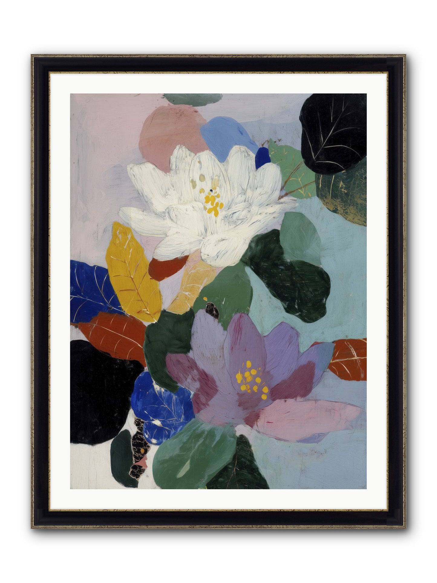 Tapestry Framed Print - Black & Gold 30x40