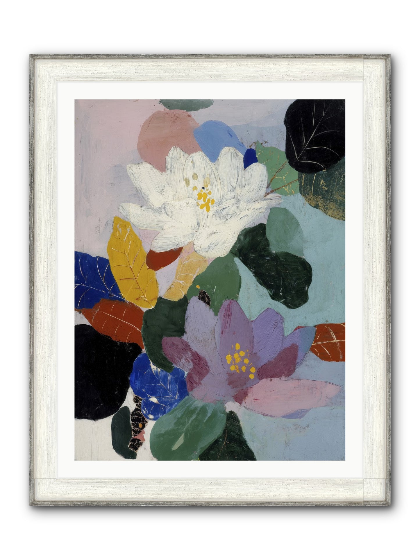 Tapestry Framed Print - Driftwood White 30x40