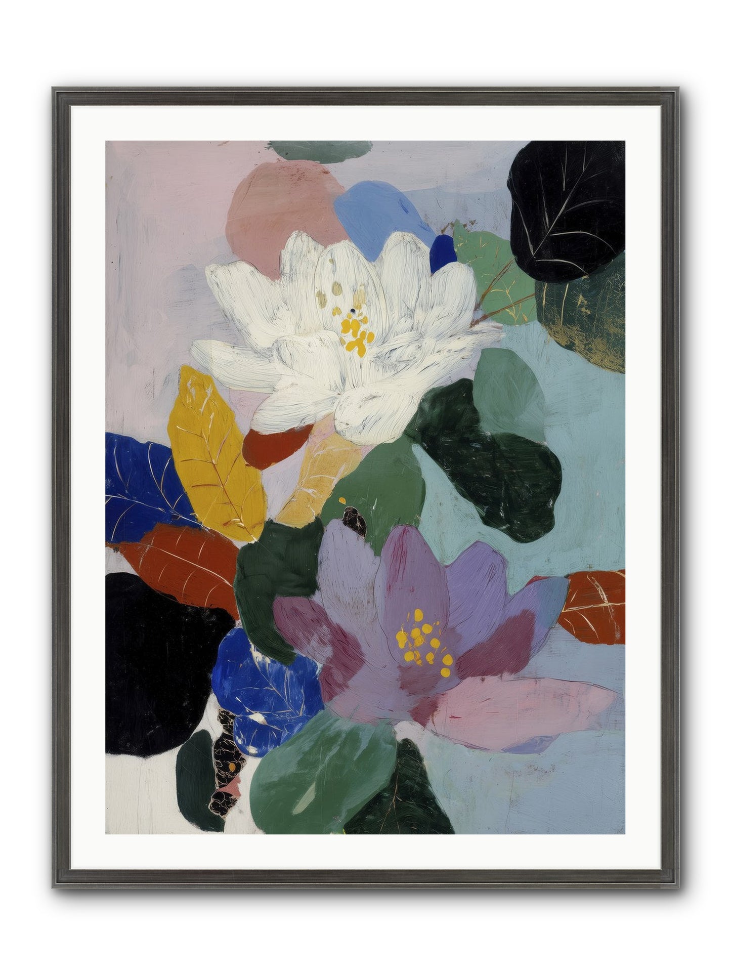 Tapestry Framed Print - Slimwoods Black/Silver 30x40