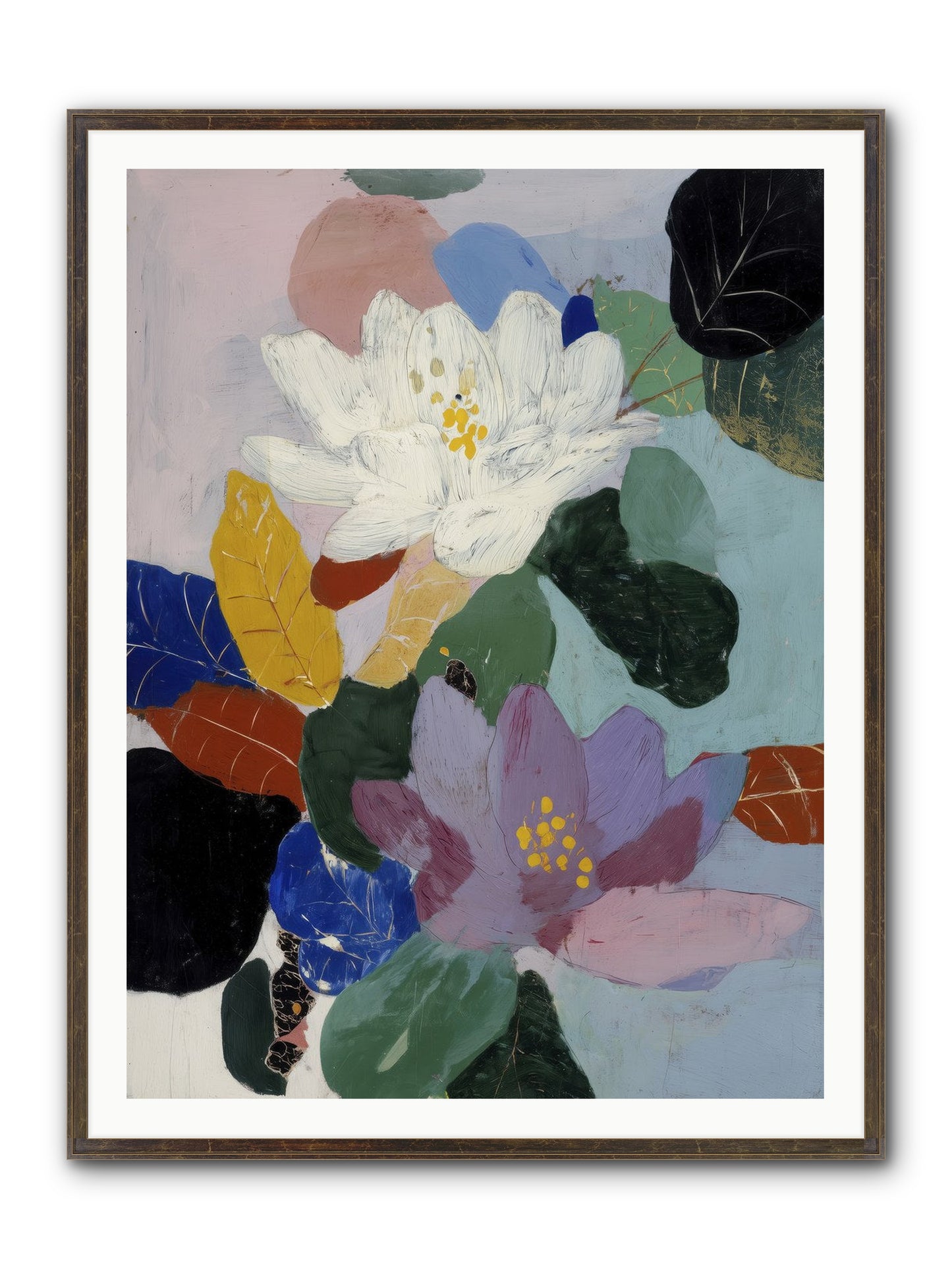 Tapestry Framed Print - Slimwoods Black/Gold 36x48