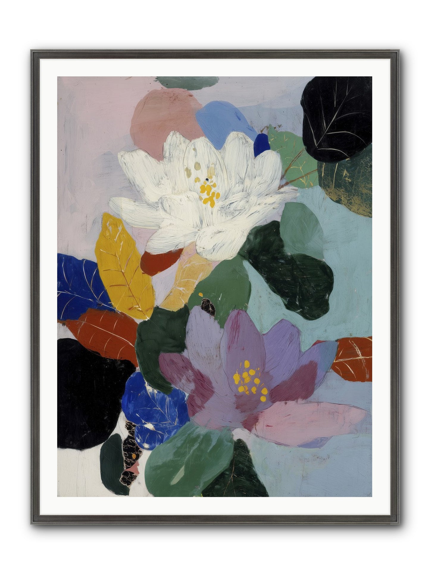 Tapestry Framed Print - Slimwoods Black/Silver 36x48