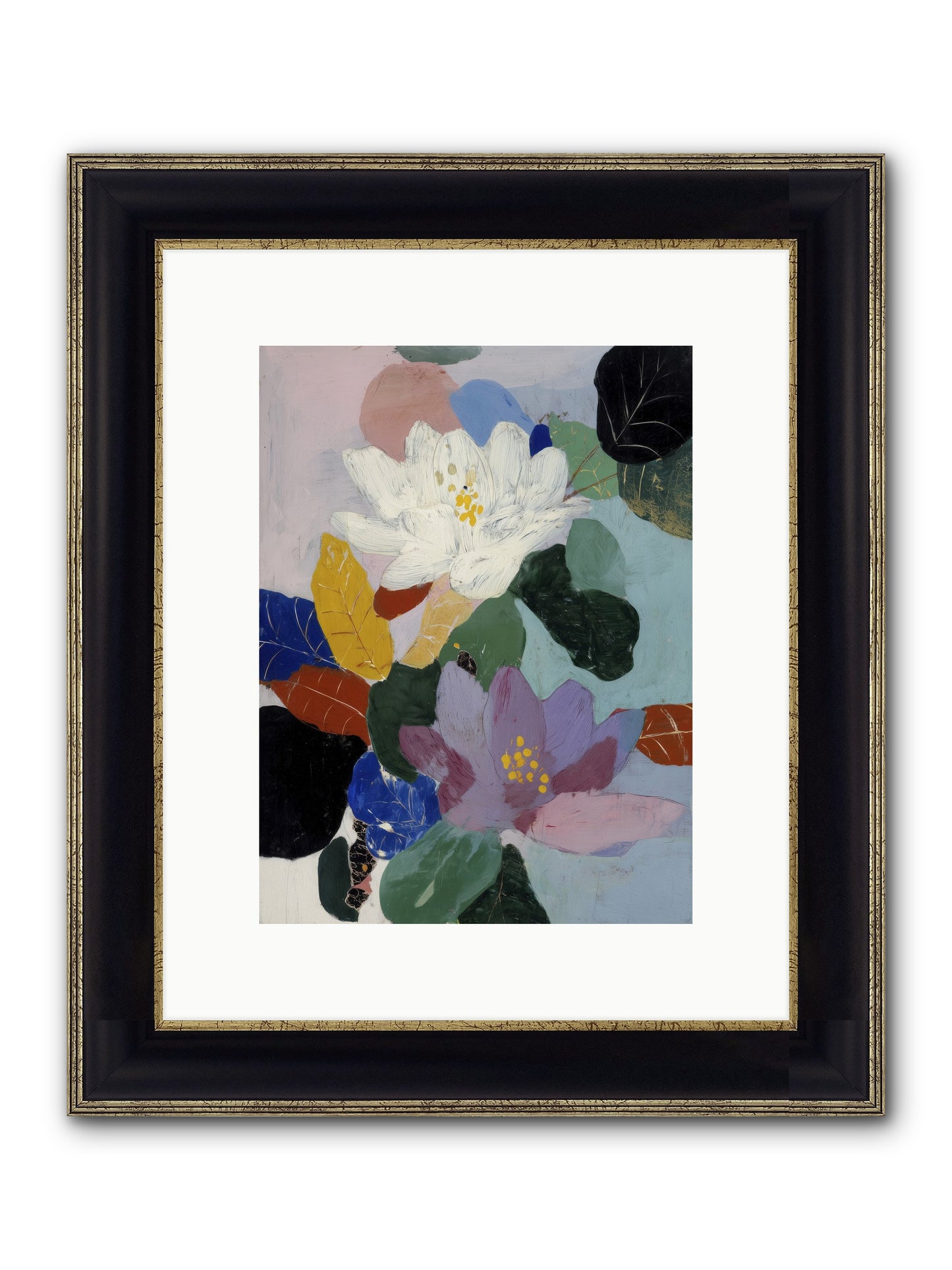 Tapestry Framed Print - Black & Gold 9x12